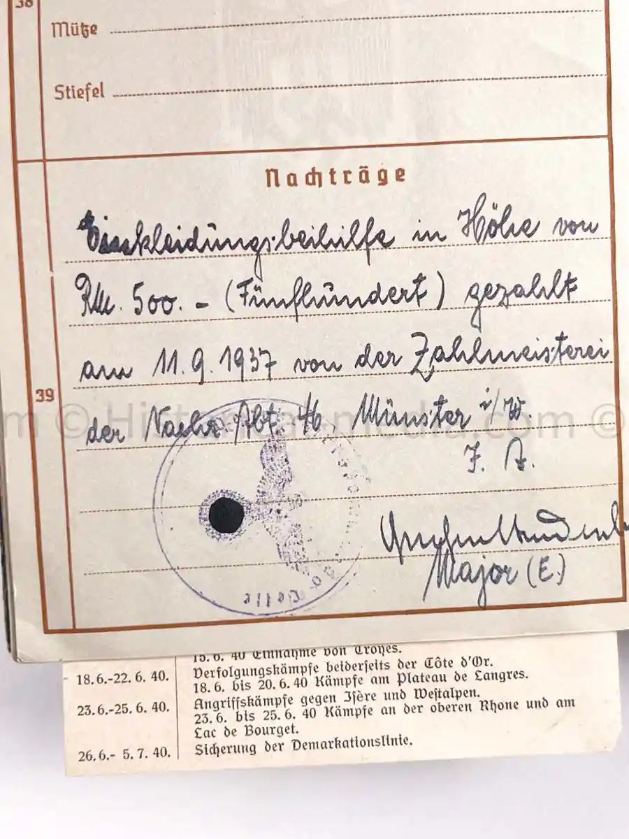 WEHRPASS - 13. PANZER DIVISION - HEERESJUSTIZOBERINSPEKTOR - KUBANSCHILD 
