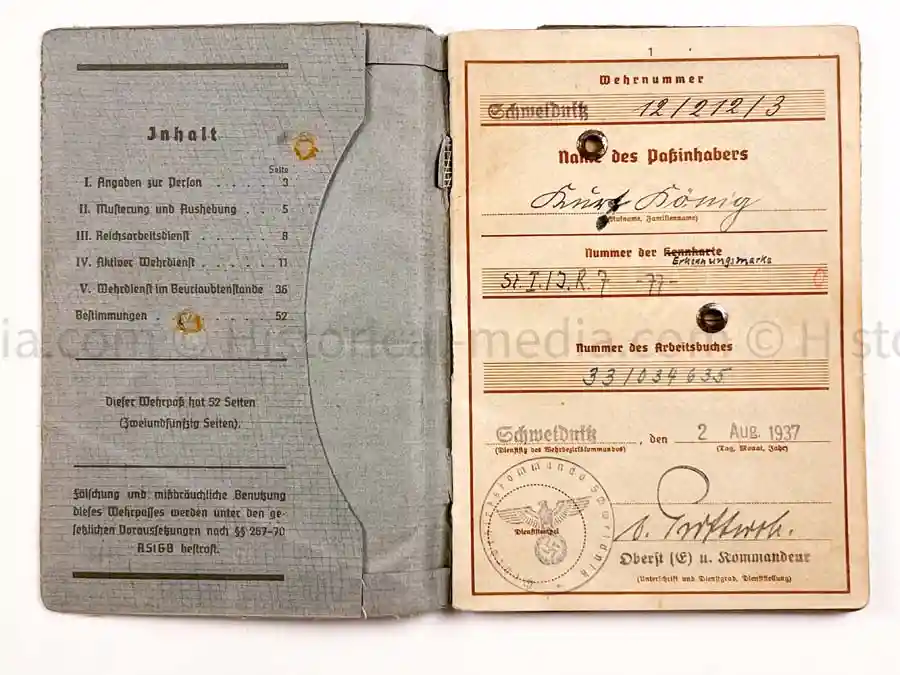 WEHRPASS - 28. INFANTERIE DIVISION - POLAND, FRANCE & RUSSIA 
