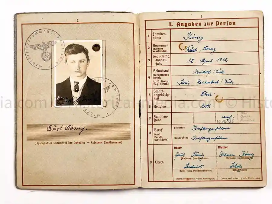 WEHRPASS - 28. INFANTERIE DIVISION - POLAND, FRANCE & RUSSIA 