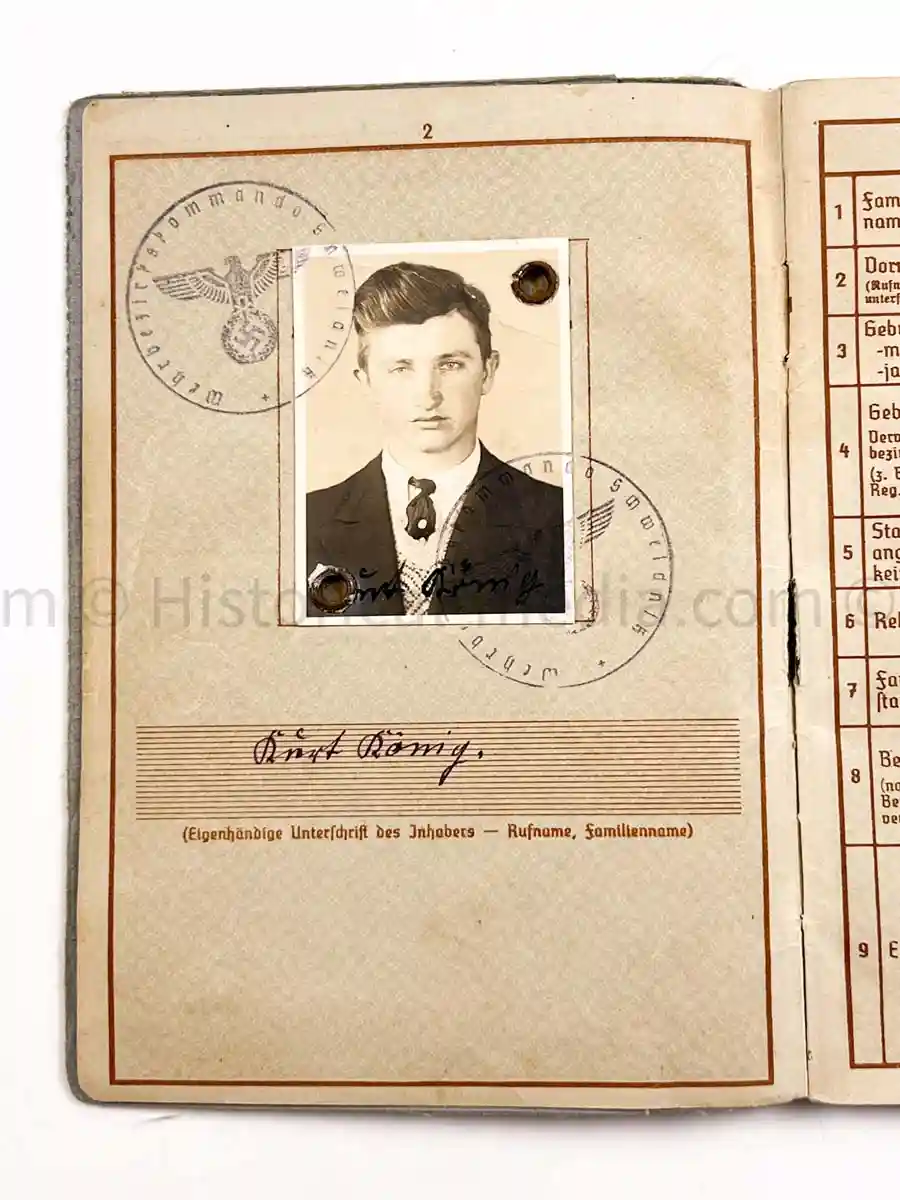 WEHRPASS - 28. INFANTERIE DIVISION - POLAND, FRANCE & RUSSIA 