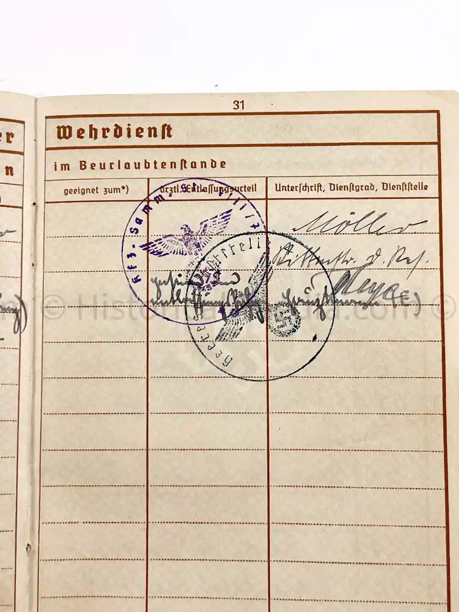 WEHRPASS - 28. INFANTERIE DIVISION - POLAND, FRANCE & RUSSIA 