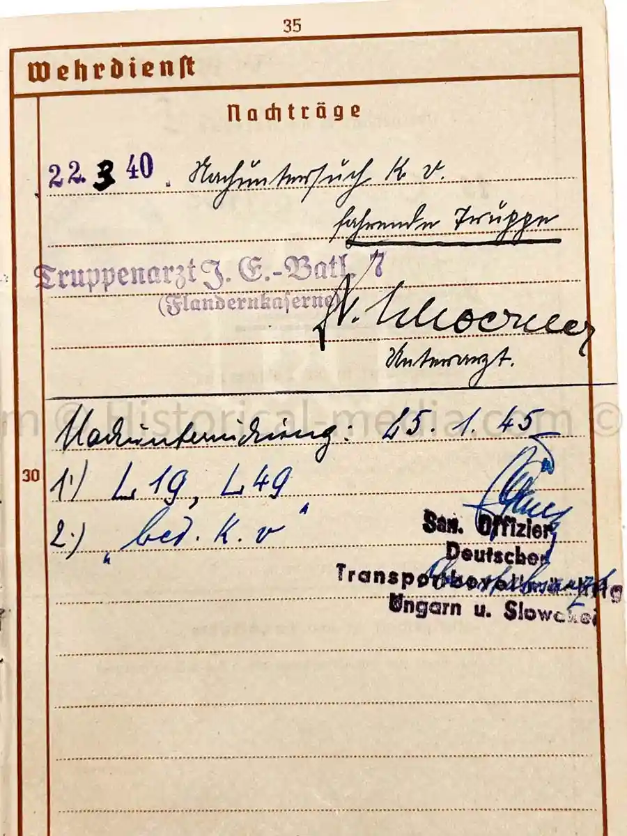 WEHRPASS - 28. INFANTERIE DIVISION - POLAND, FRANCE & RUSSIA 