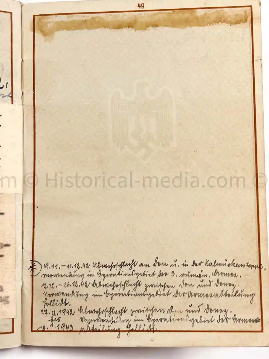 WEHRPASS - 28. INFANTERIE DIVISION - POLAND, FRANCE & RUSSIA 