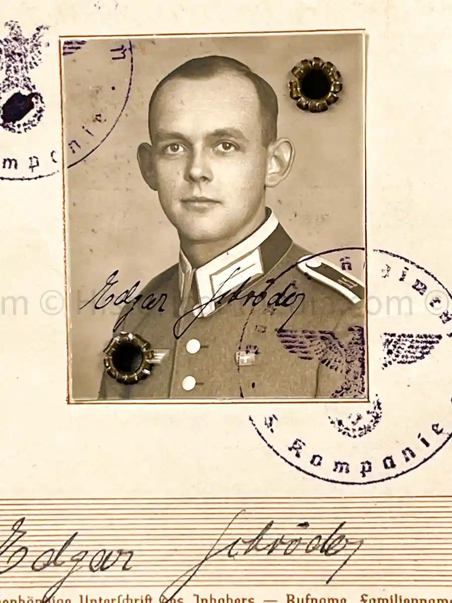 WEHRPASS - 1. LEICHTE DIVISION - PANZER REGIMENT 11 - STABSSCHIRRMEISTER - POLAND 1939 