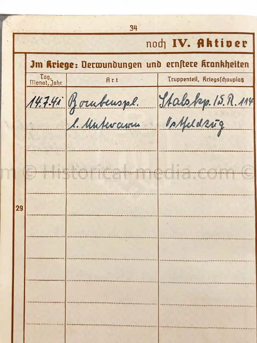 WEHRPASS - 1. LEICHTE DIVISION - PANZER REGIMENT 11 - STABSSCHIRRMEISTER - POLAND 1939 