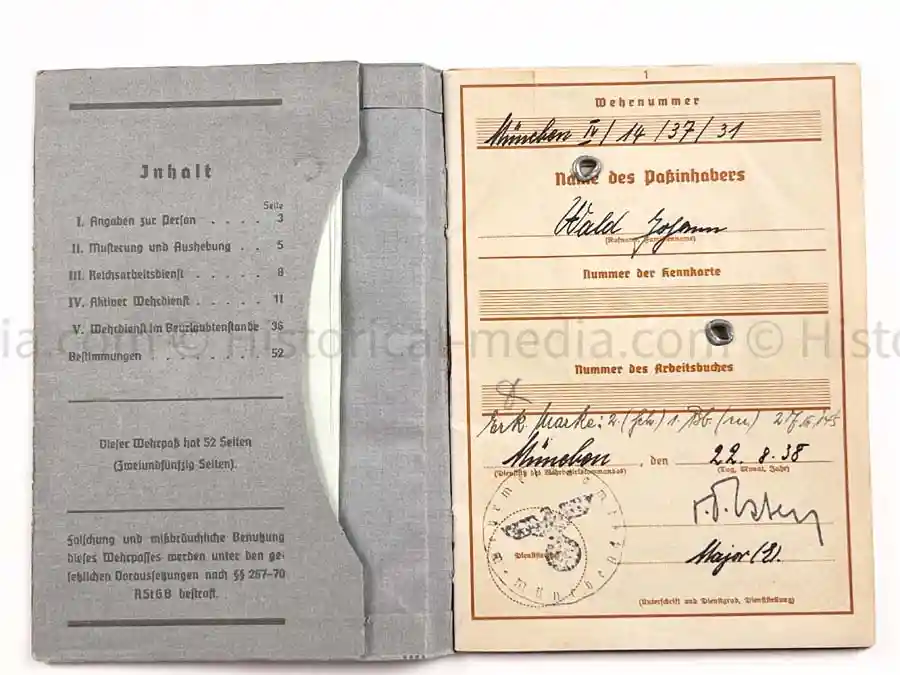 WEHRPASS - 27. INFANTERIE DIVISION - AUSTRIAN ANSHLUSS, POLAND 1939, FRANCE, RUSSIA 