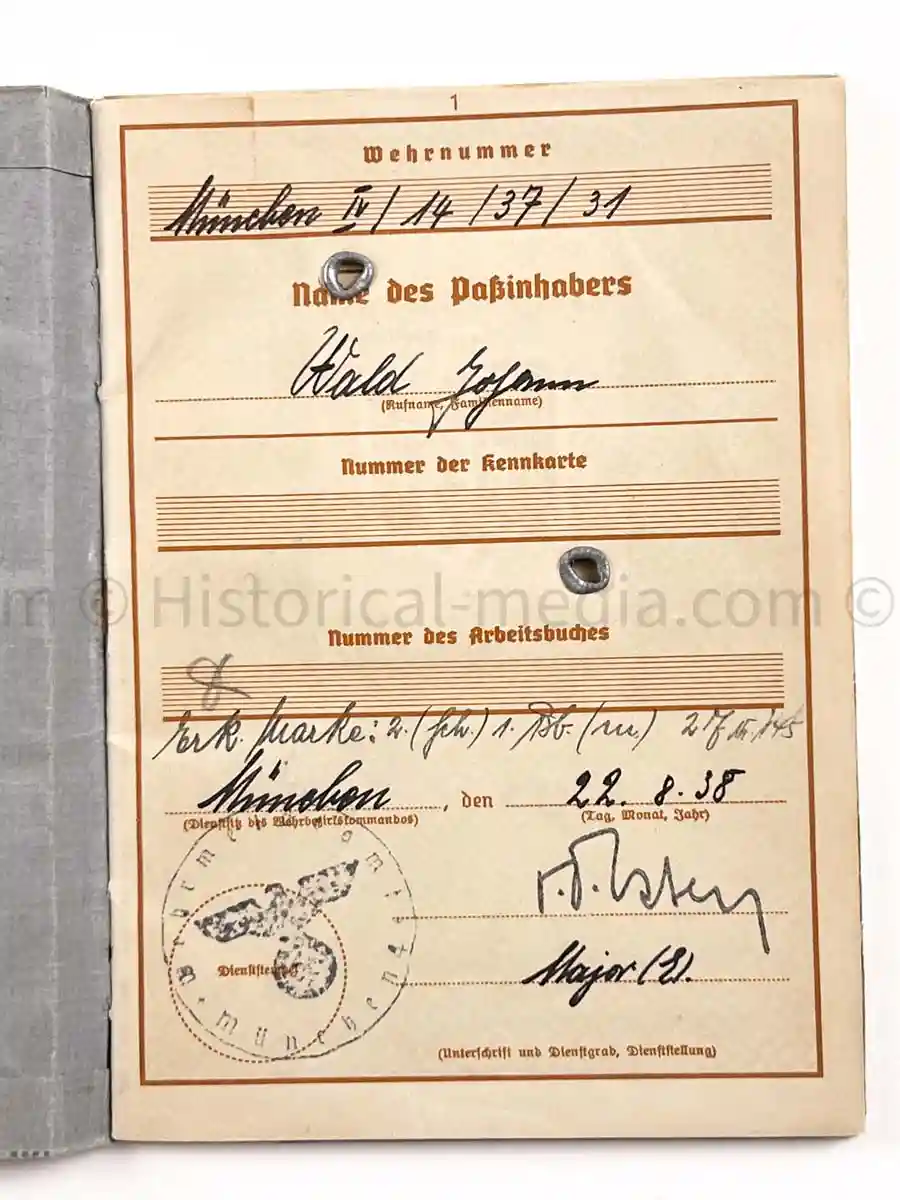 WEHRPASS - 27. INFANTERIE DIVISION - AUSTRIAN ANSHLUSS, POLAND 1939, FRANCE, RUSSIA 