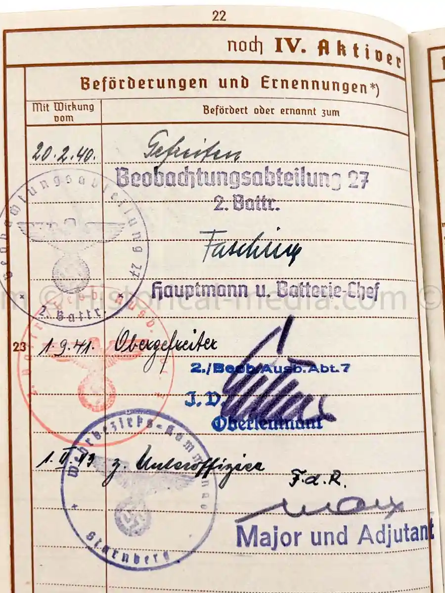 WEHRPASS - 27. INFANTERIE DIVISION - AUSTRIAN ANSHLUSS, POLAND 1939, FRANCE, RUSSIA 