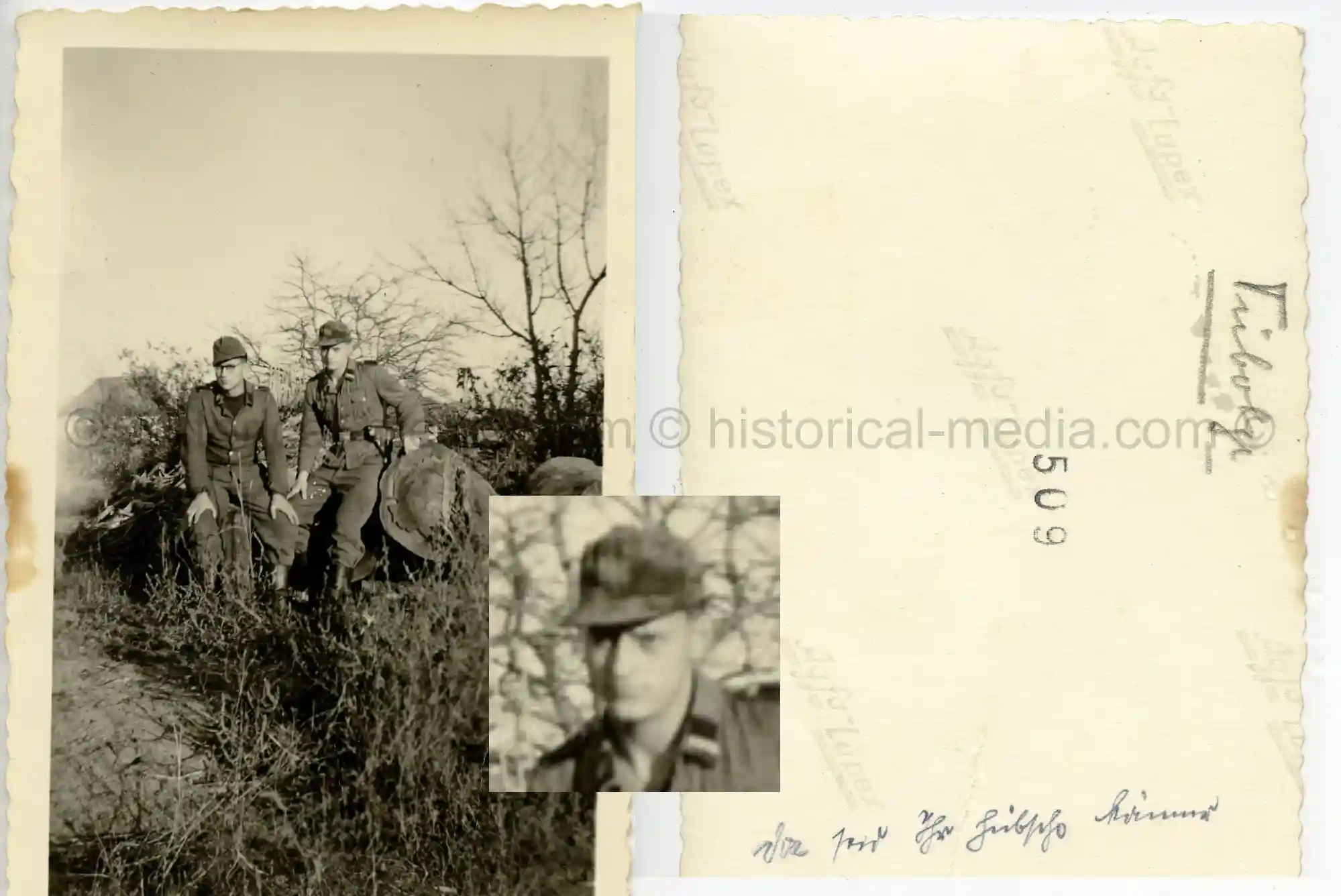 WAFFEN-SS PHOTO - WIKING SOLDIERS WEARING CAMO FIELD CAP M42 TARNMÜTZE