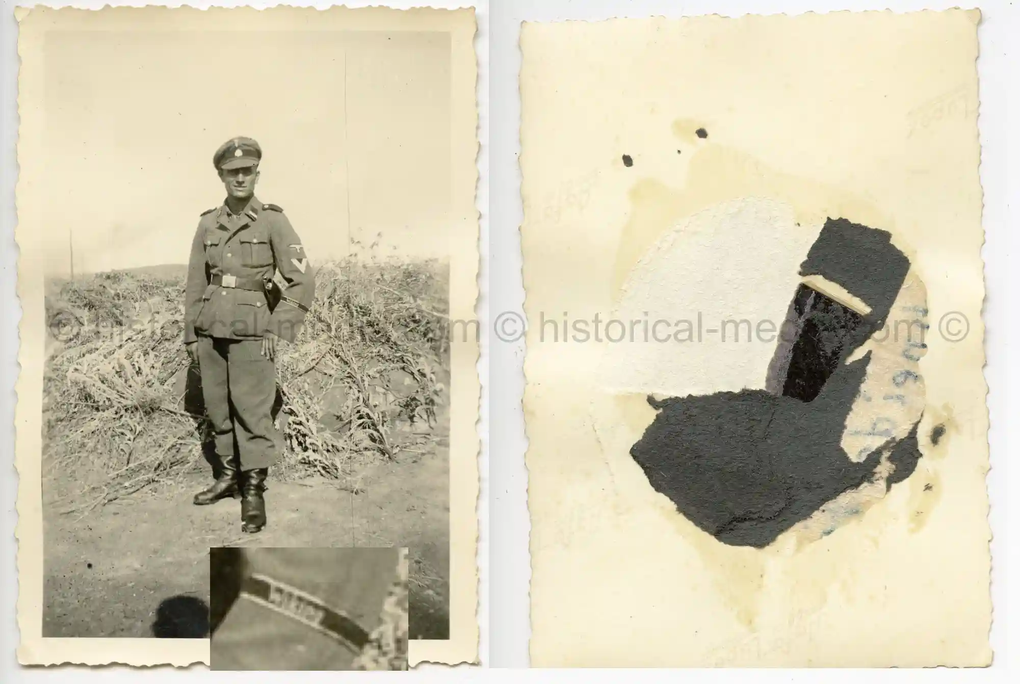 WAFFEN-SS PHOTO - WIKING SOLDIERS POSE IN FIELD + CUFFTITLE
