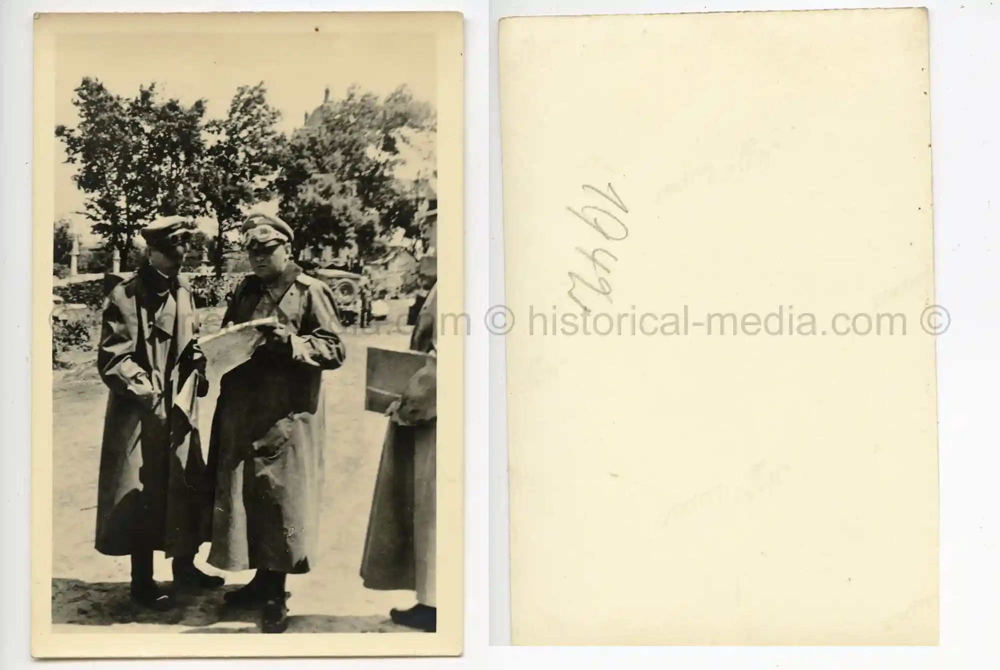 WAFFEN-SS PHOTO - WIKING OFFICERS CONFER IN FIELD
