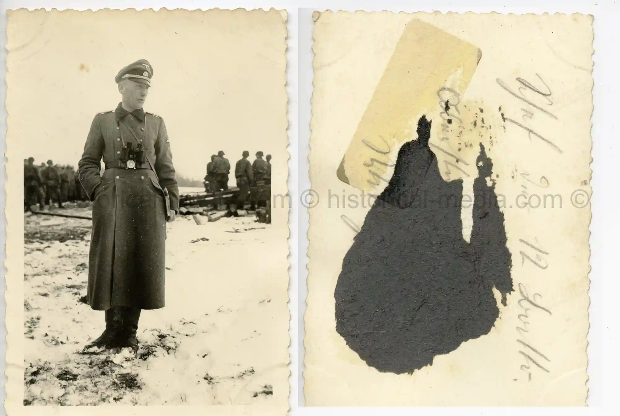 WAFFEN-SS PHOTO - WIKING ARTILLERIE OFFICER POSES IN FIELD