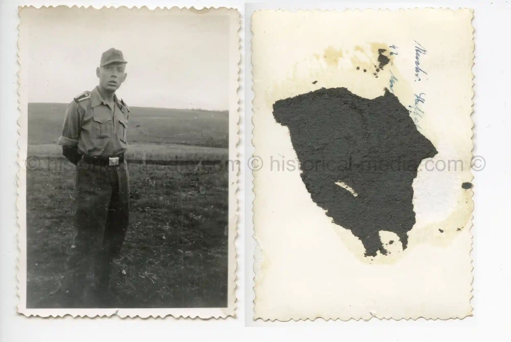WAFFEN-SS PHOTO - WIKING SOLDIER WEARING CAMO FIELD CAP M42 TARNMÜTZE + TROPICAL SHIRT