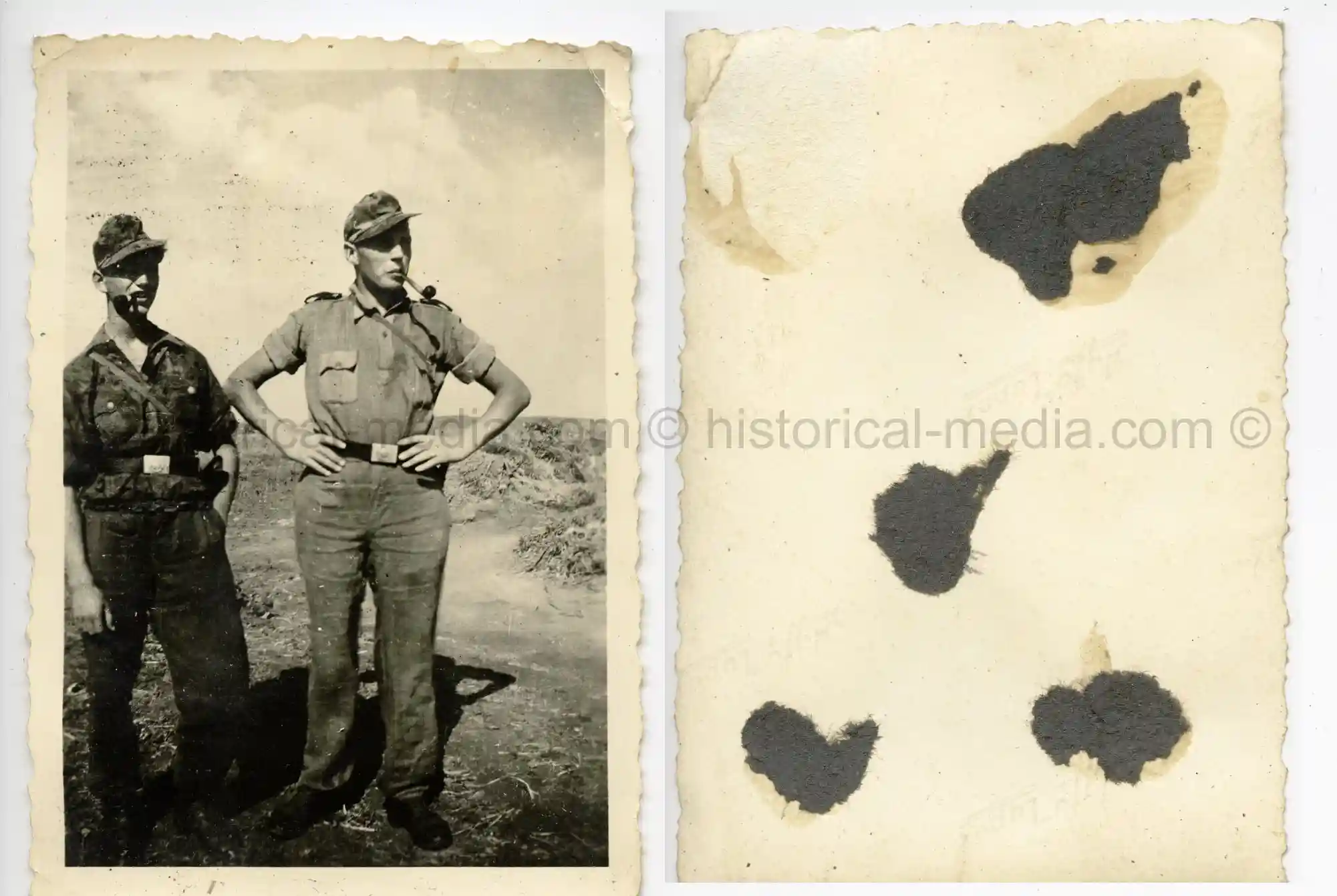 WAFFEN-SS PHOTO - WIKING SOLDIERS WEARING CAMO FIELD CAP M42 TARNMÜTZE