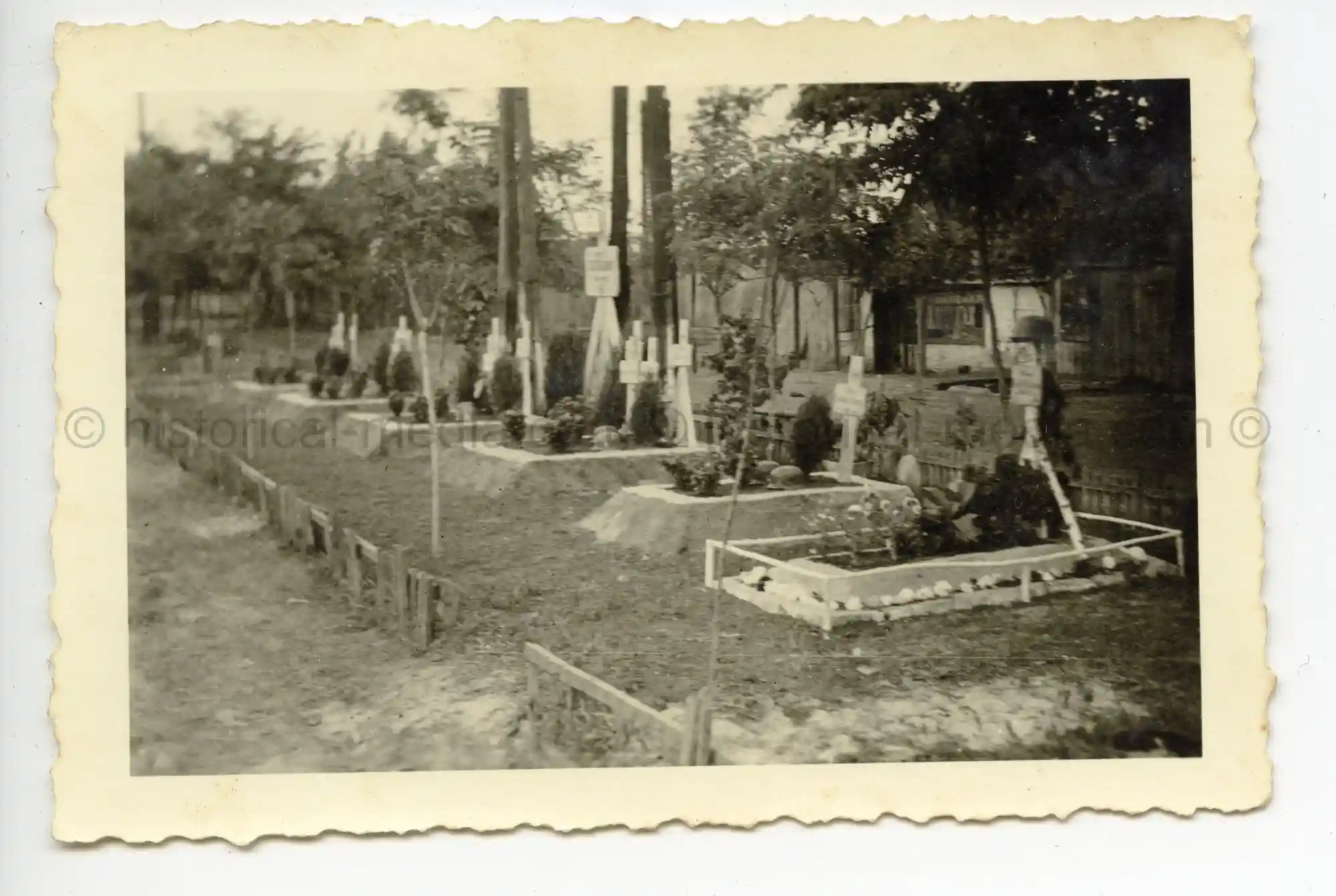 WAFFEN-SS PHOTO - WIKING CEMETERY IN THE FIELD