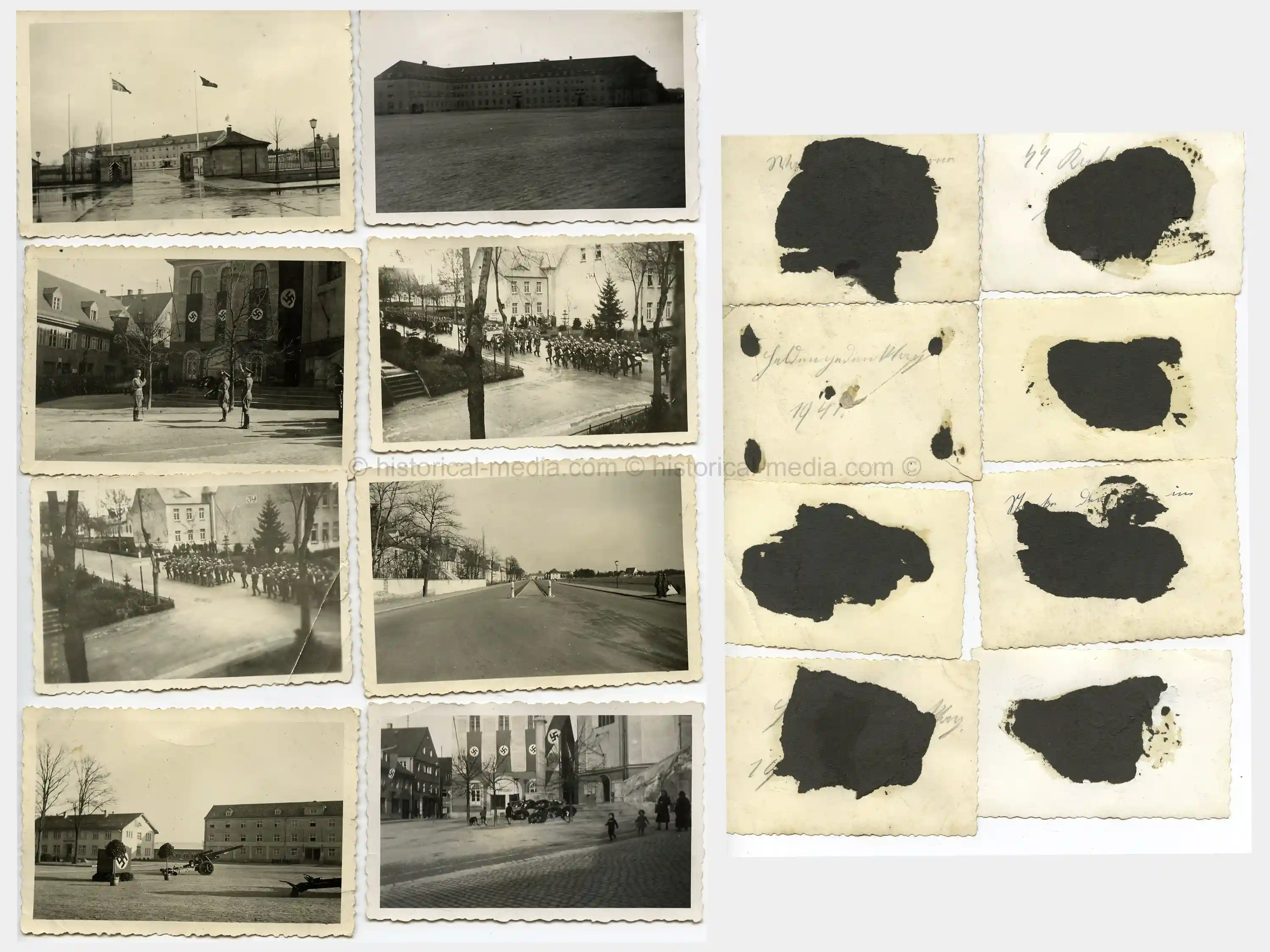 WAFFEN-SS PHOTO GROUPING - DACHAU SS BARRACKS