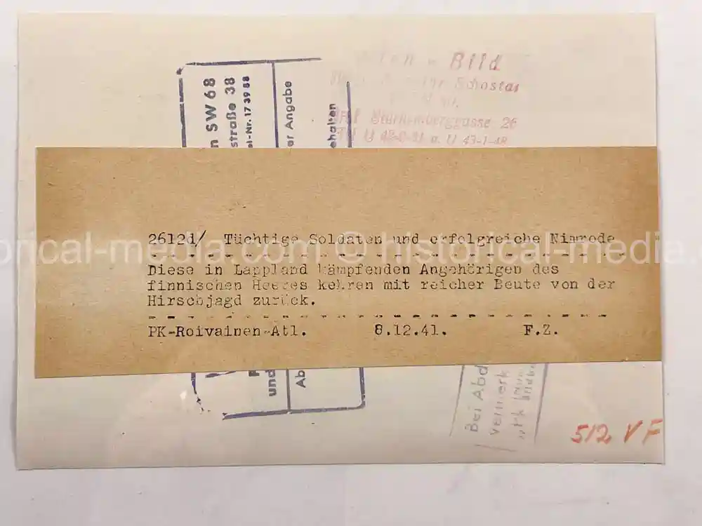 ORIGINAL PRESS PHOTO - FINNISH SOLDIERS IN LAPPLAND- 1941