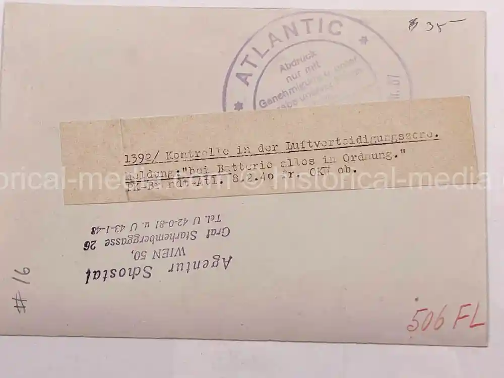 ORIGINAL PRESS PHOTO -  LUFTWAFFE FLAK STELLUNG