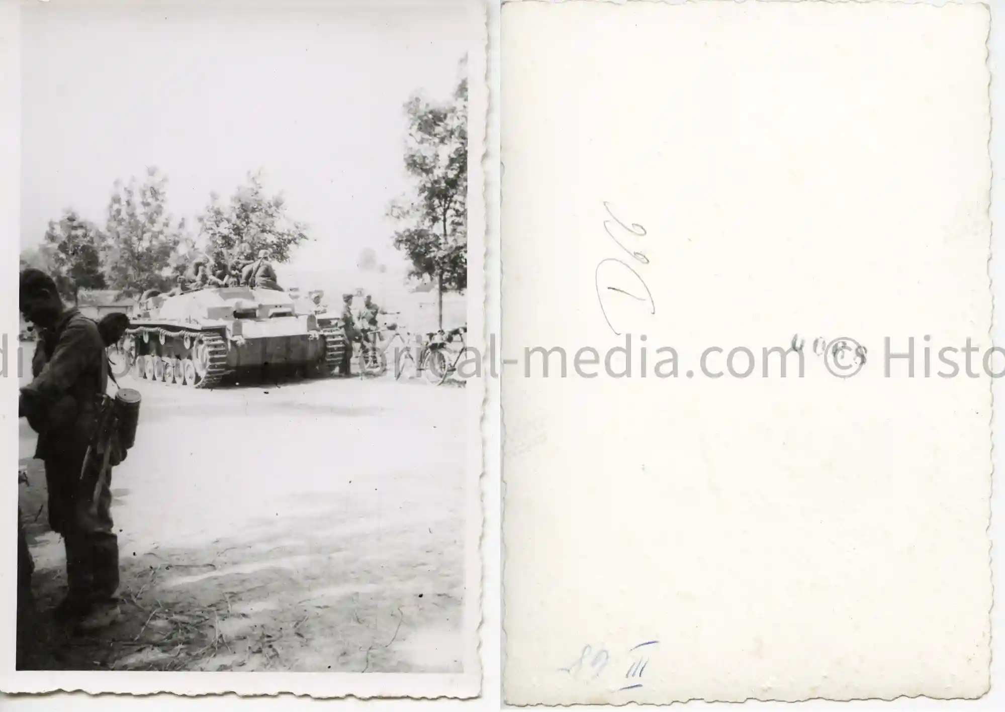 WWII GERMAN PHOTO STURMGESCHÜTZ III IN ACTION IN FIELD - FRANCE CAMPAIGN