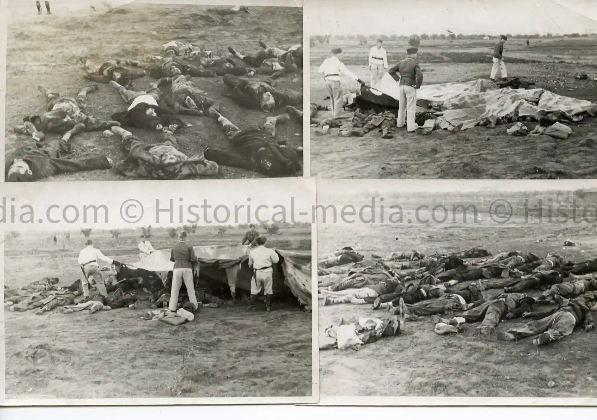 WWII GERMAN PHOTO - 4X PHOTOS OF ATROCITIES IN POLAND