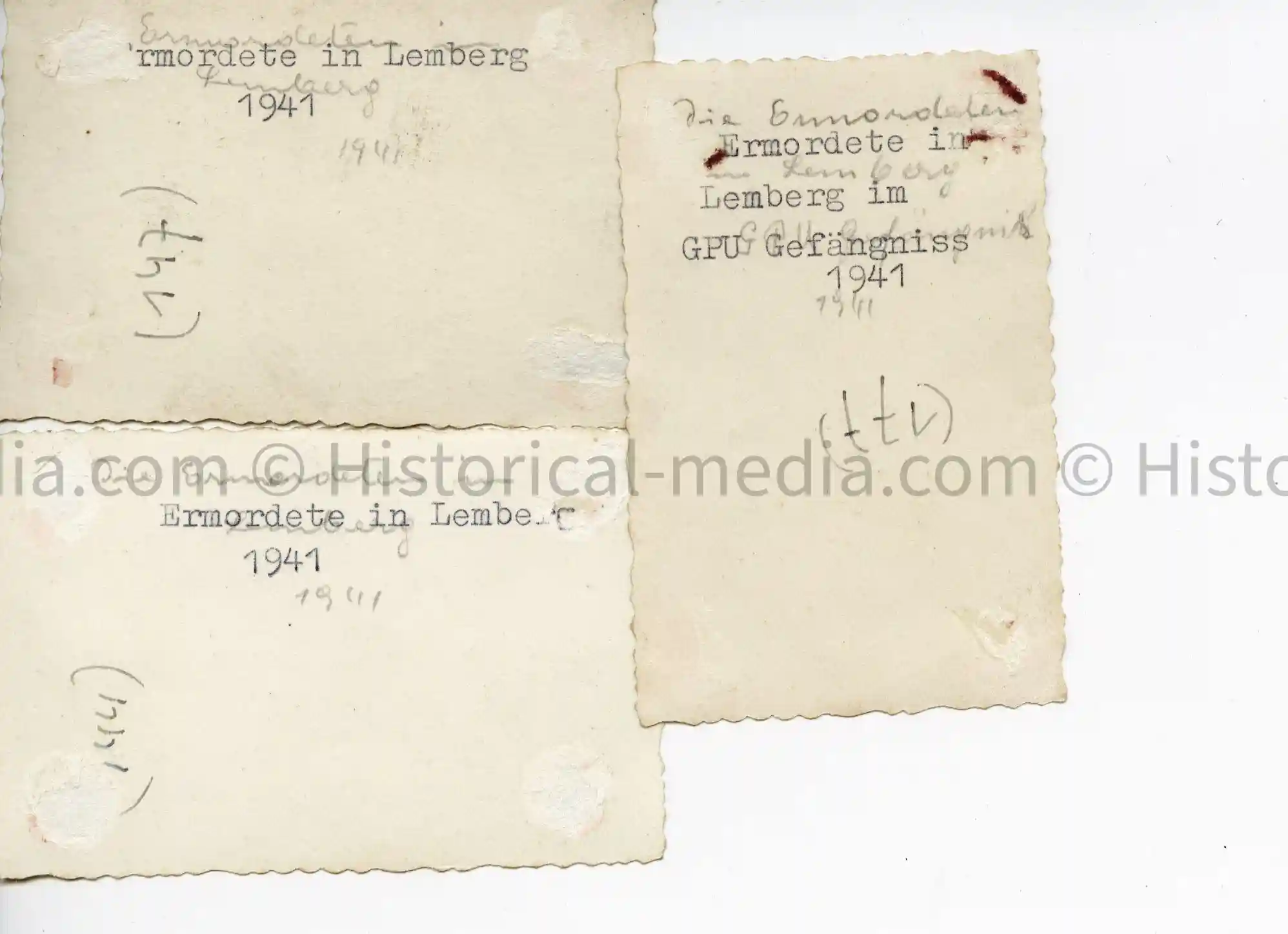 WWII GERMAN PHOTO - 3X PHOTOS MURDERED CIVILIAN IN LEMBERG