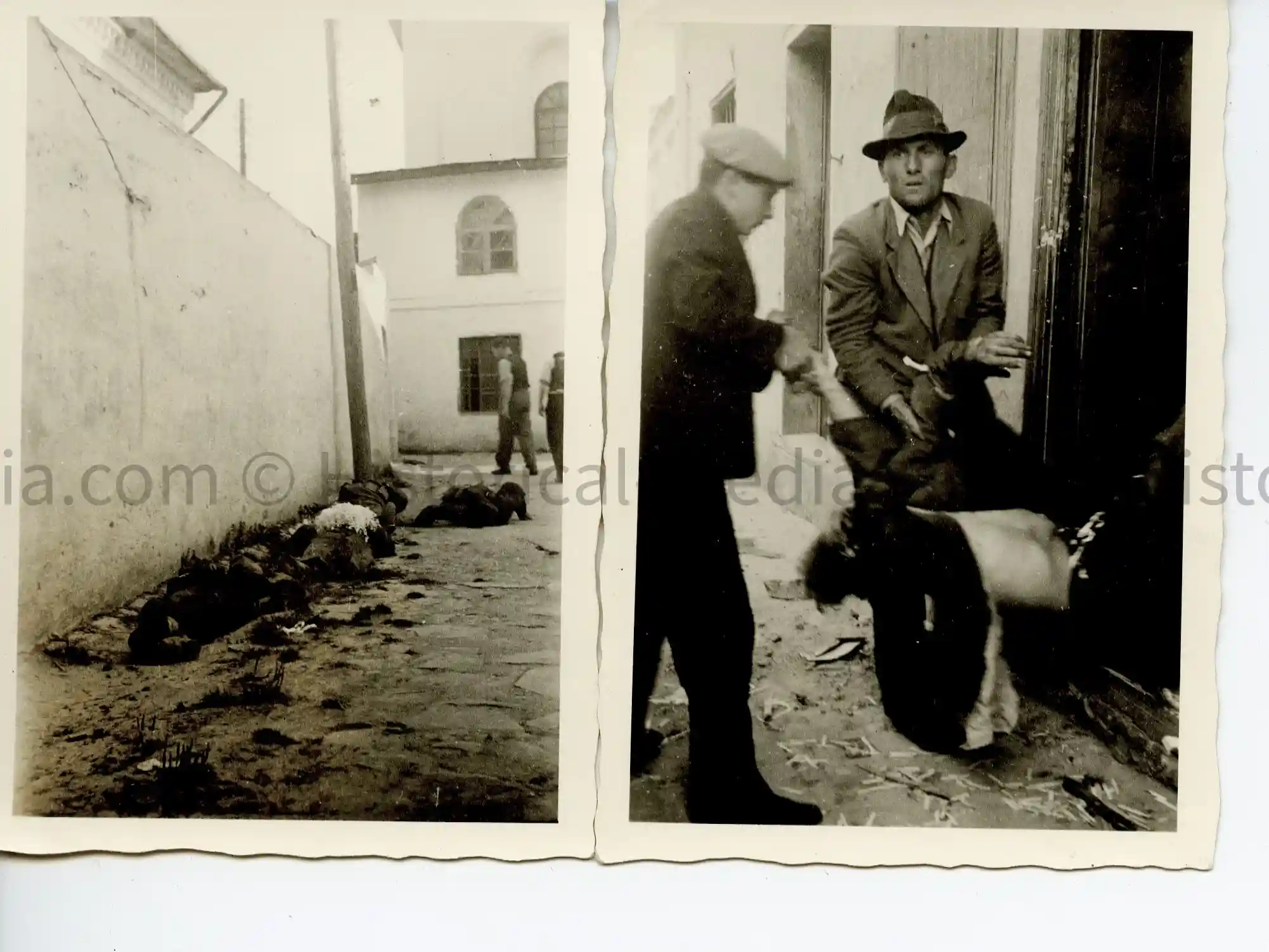 WWII GERMAN PHOTOS - 2X ATROCITY PHOTOS FROM DOBRYMZYN, POLAND 1939
