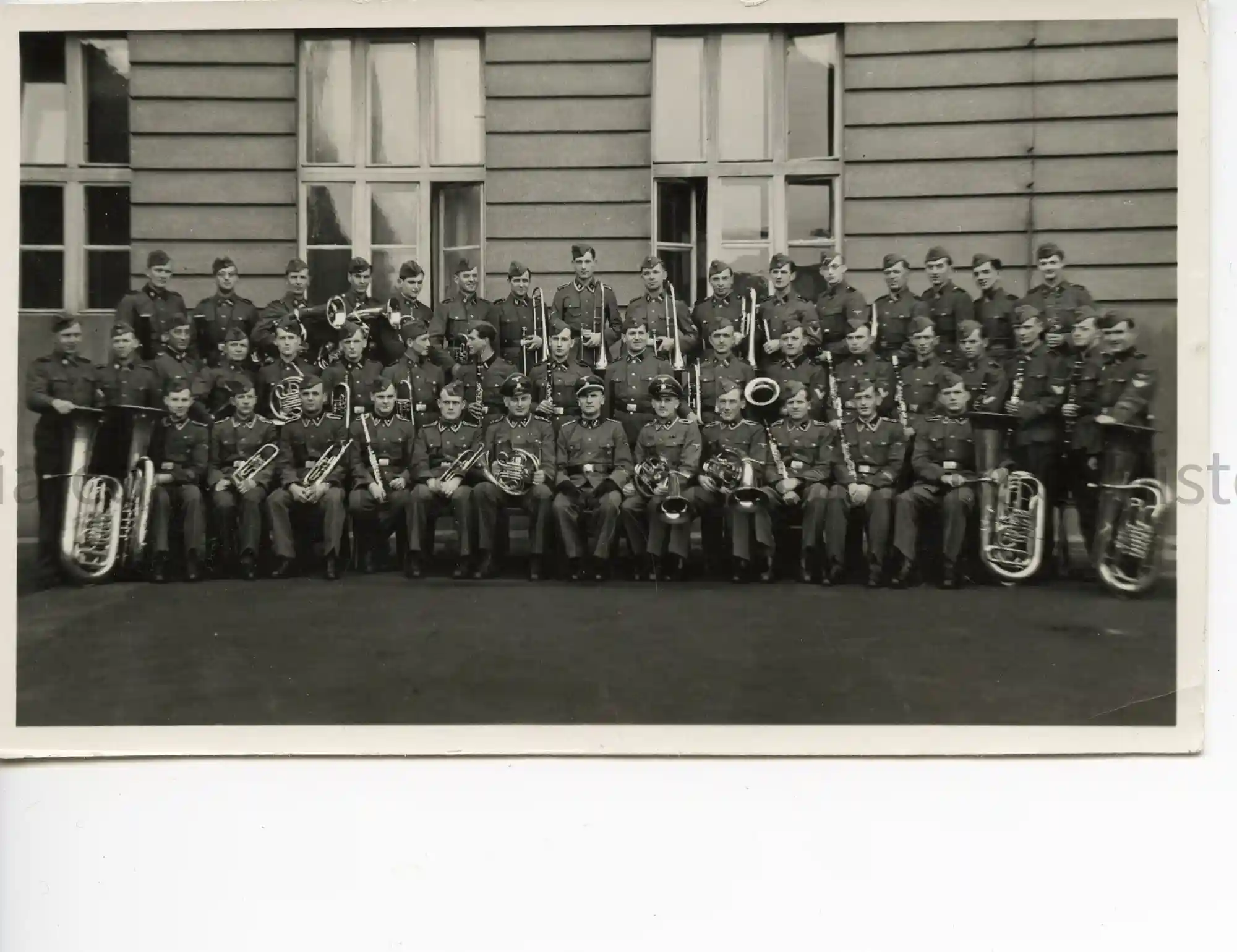 WWII GERMAN PHOTO WAFFEN-SS BAND GROUP PHOTO WWII GERMAN PHOTO WAFFEN-SS BAND GROUP PHOTO