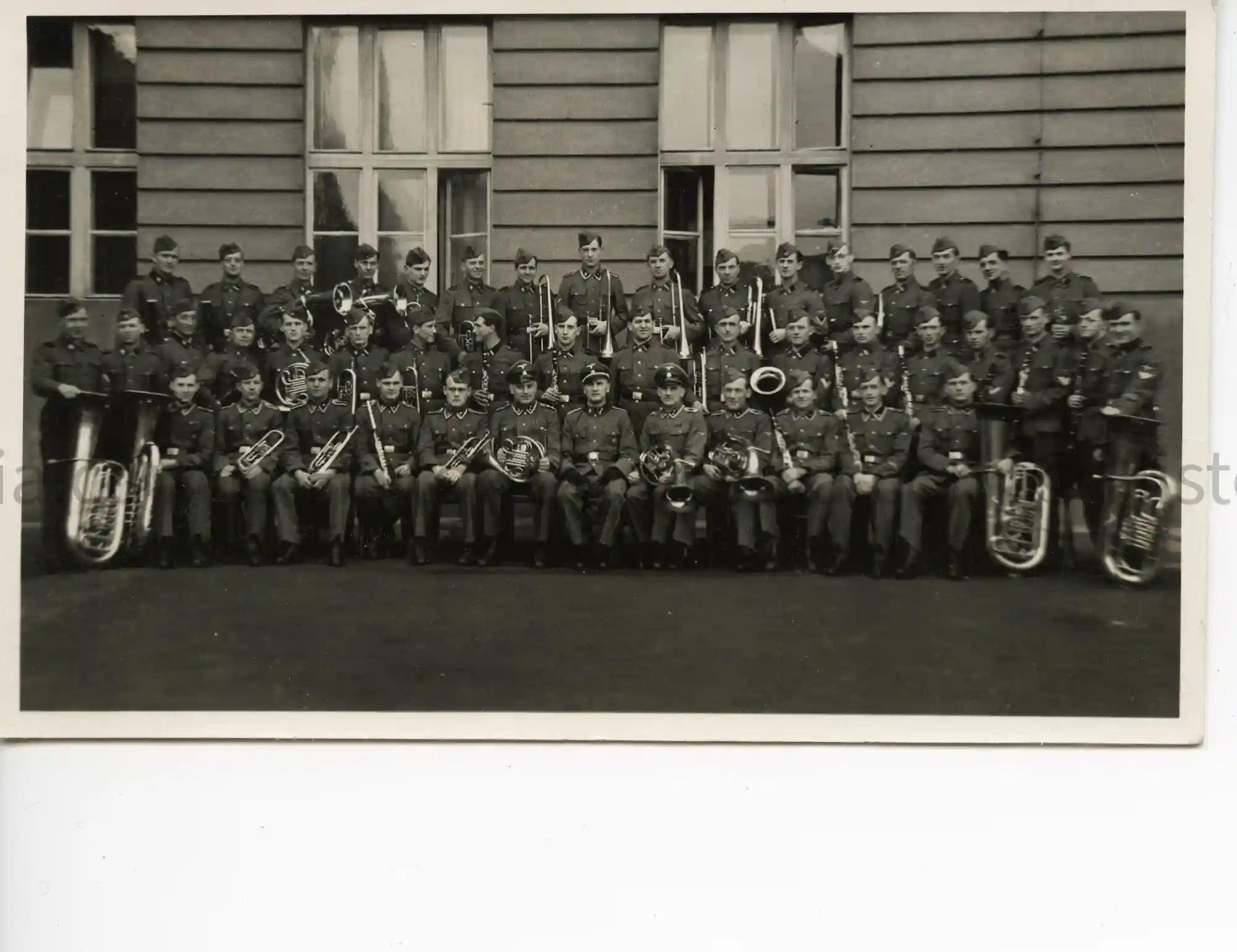 WWII GERMAN PHOTO WAFFEN-SS BAND GROUP PHOTO WWII GERMAN PHOTO WAFFEN-SS BAND GROUP PHOTO