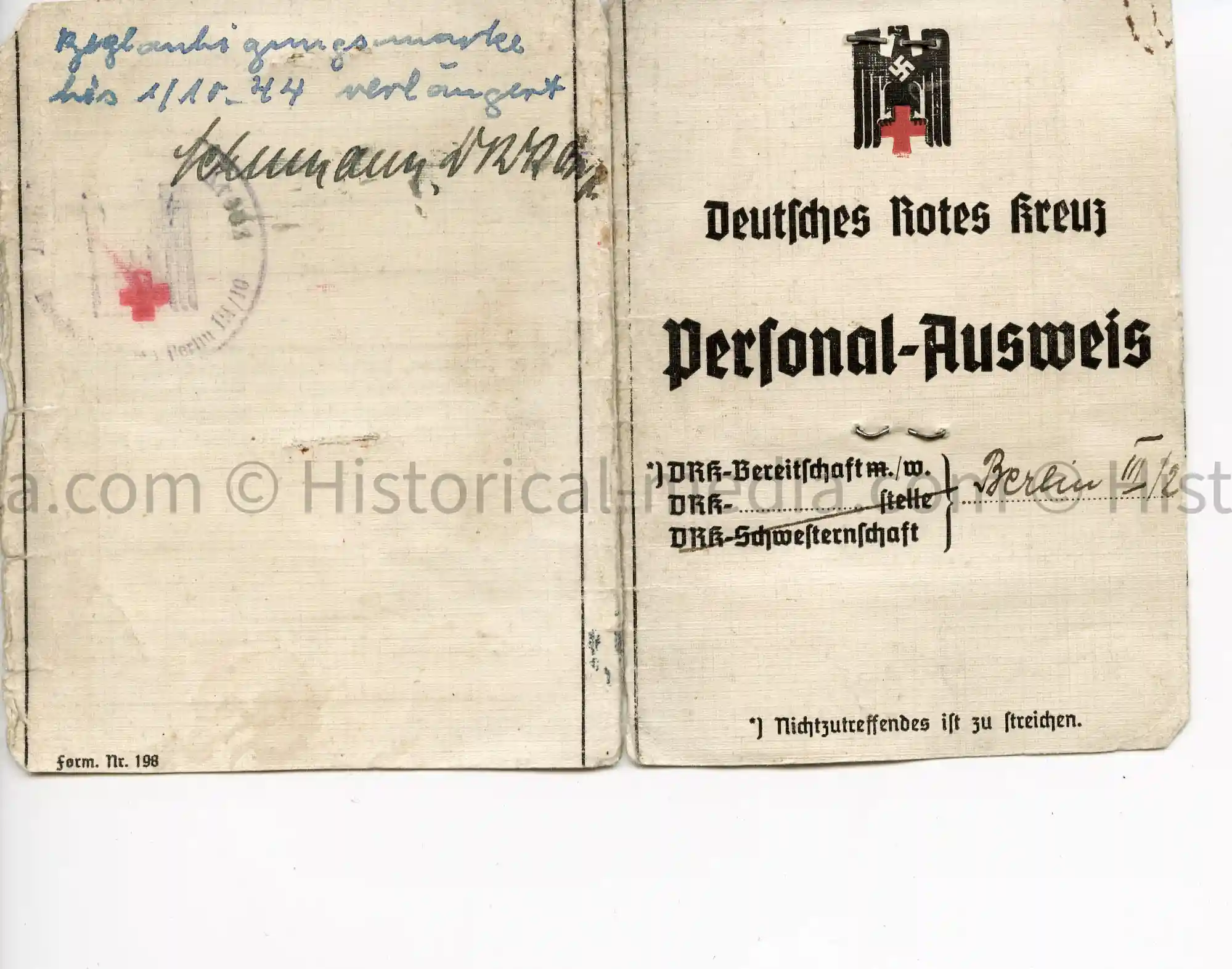 GERMAN RED CROSS PESONAL-AUSWEIS