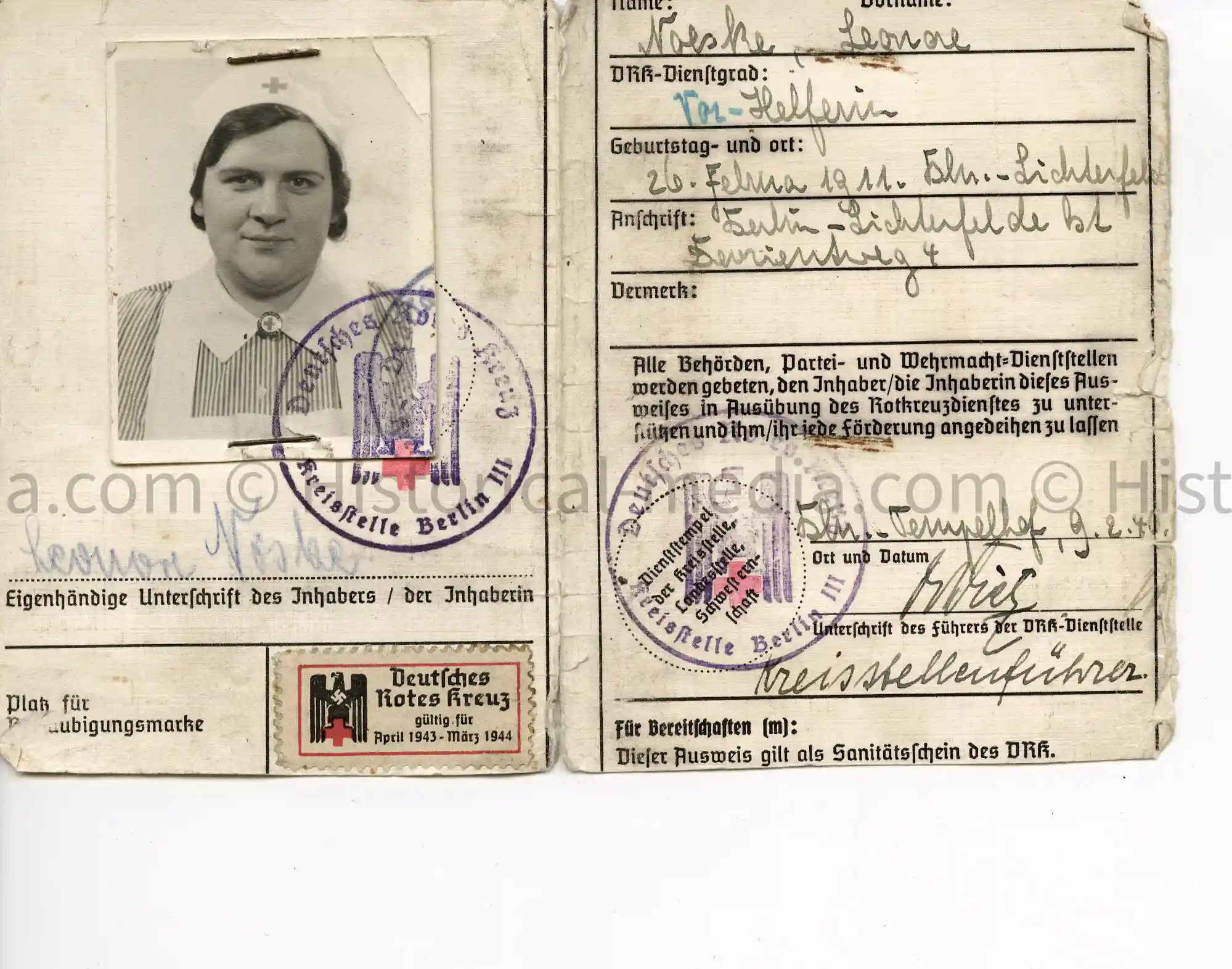 GERMAN RED CROSS PESONAL-AUSWEIS