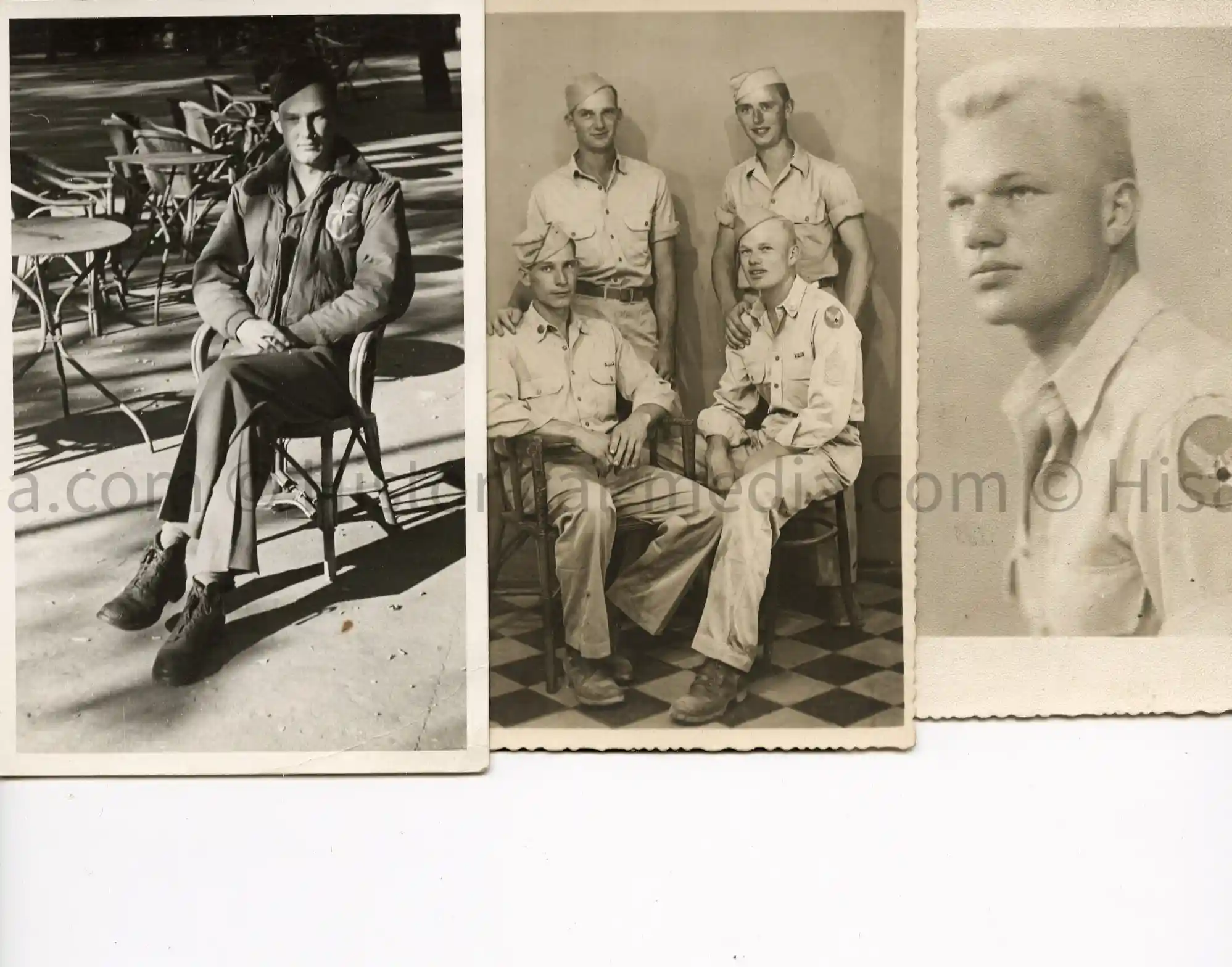 3X WWII PHOTOS US AIRMEN PORTRAITS