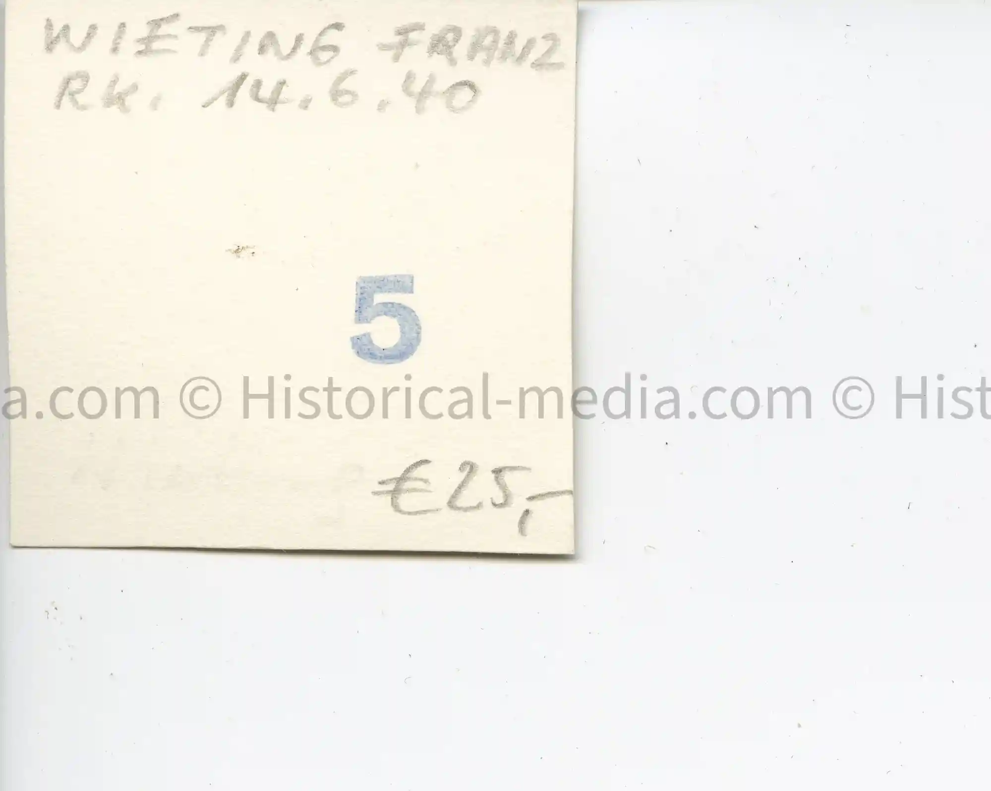 WWII GERMAN PHOTO PASS SIZE PORTRAIT PHOTO KNIGHTS CROSS WINNER - FRANZ WIETING