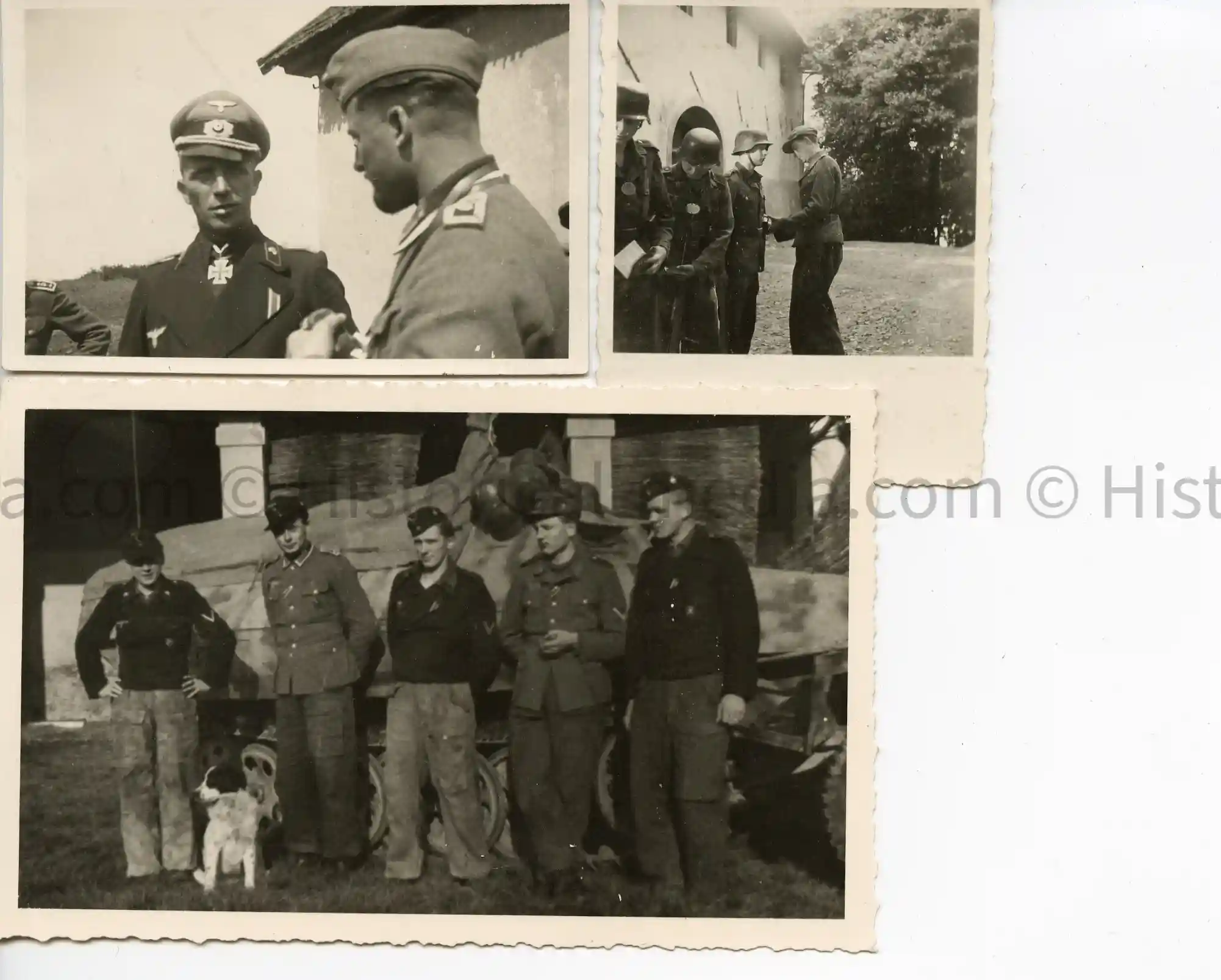 WWII GERMAN PHOTO 3X PHOTOS PANZER KNIGHTS CROSS WINNER