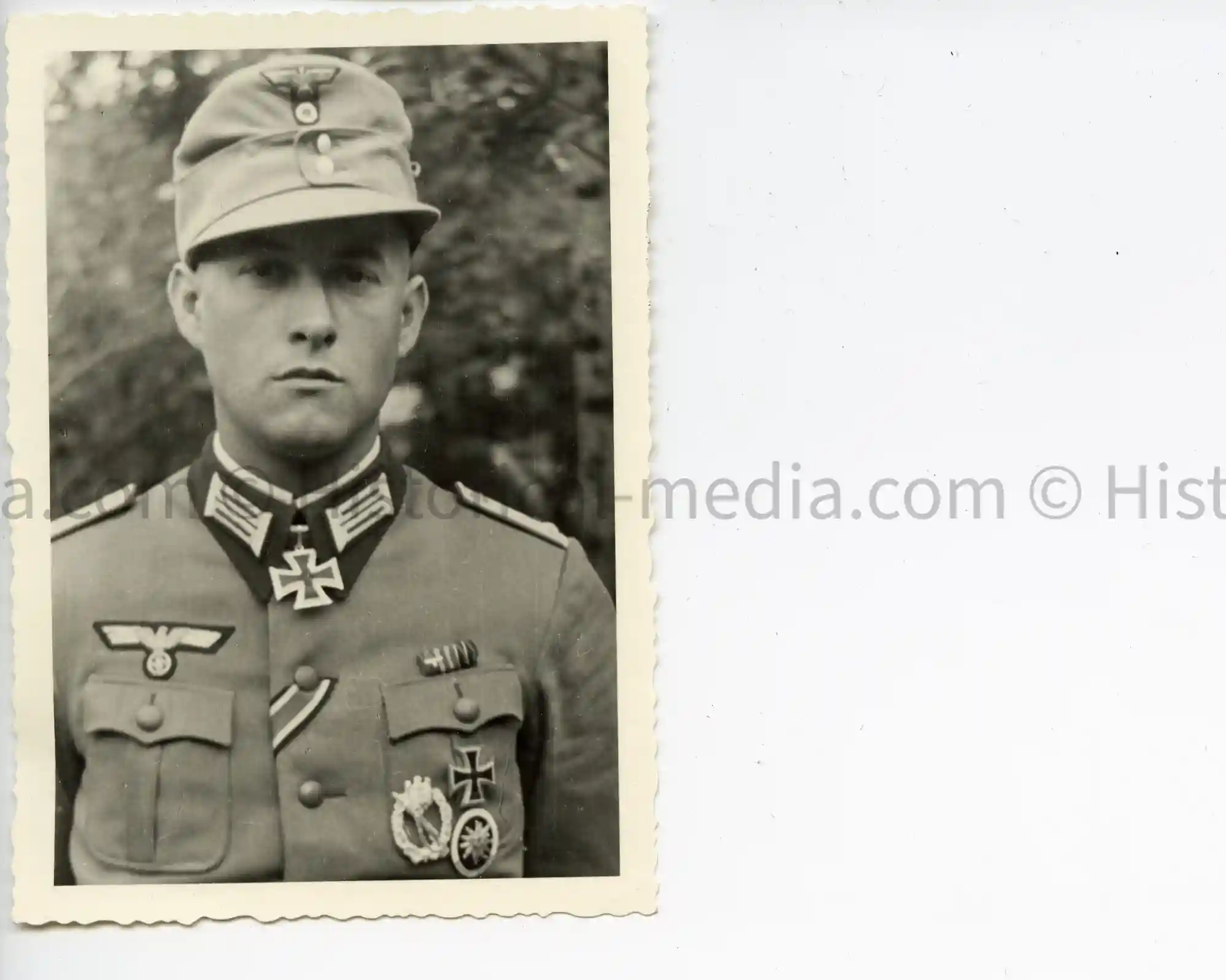 WWII GERMAN PHOTO PORTRAIT PHOTO GEBIRGSJAEGER KNIGHTS CROSS WINNER - HANS DAUMILLER