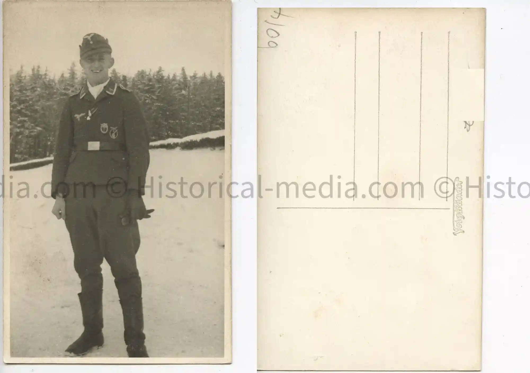 LUFTWAFFE PORTRAIT PHOTO - FLAK BADGE