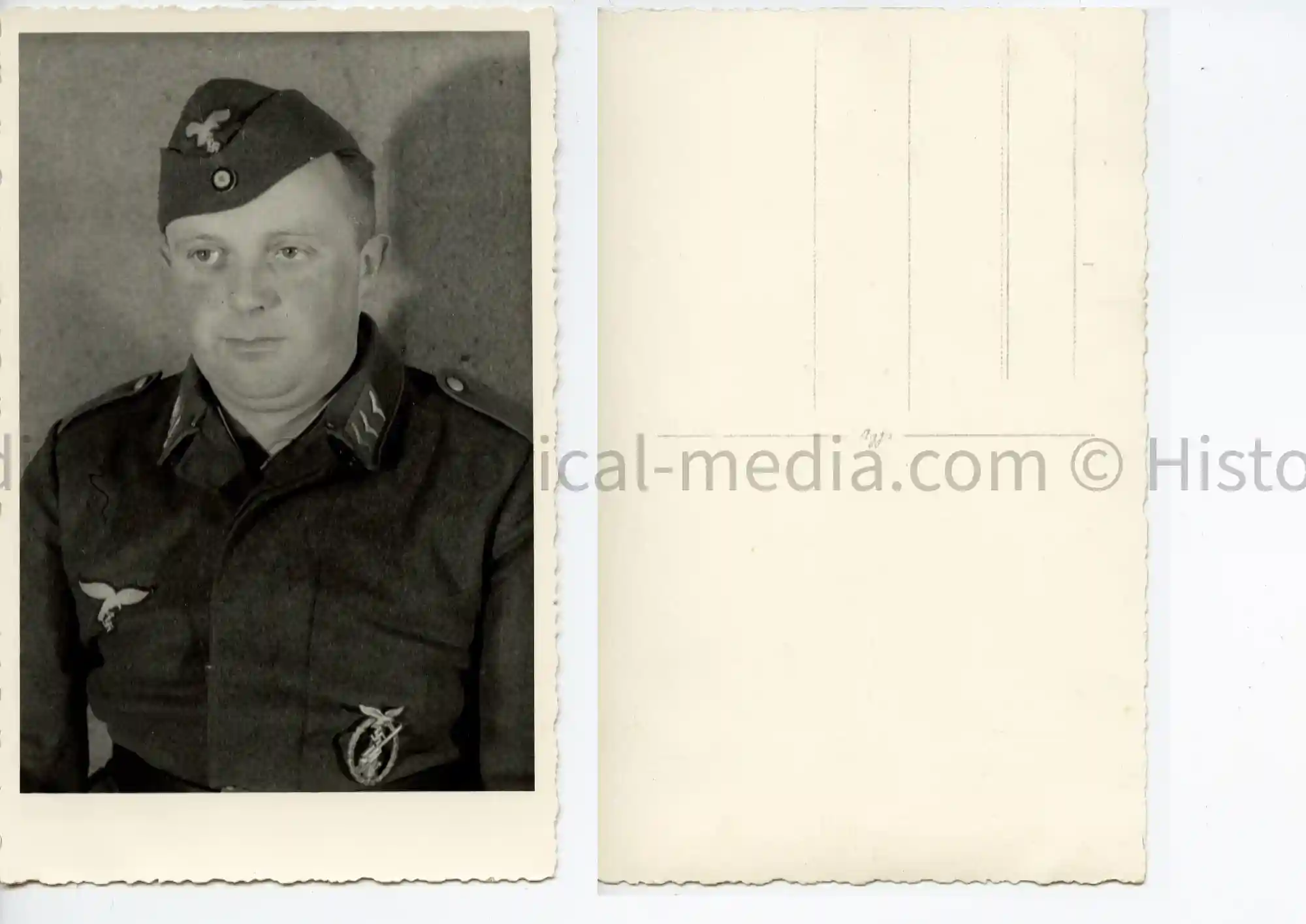 LUFTWAFFE PORTRAIT PHOTO - FLAK BADGE