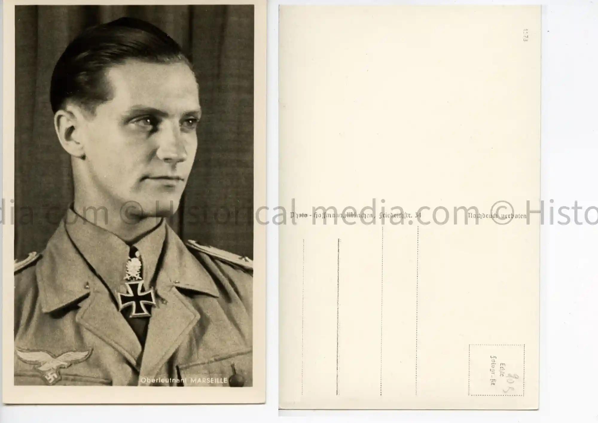 KNIGHTS CROSS WINNER PORTRAIT PHOTO POSTCARD - MARSEILLE KNIGHTS CROSS WINNER PORTRAIT PHOTO POSTCARD - MARSEILLE