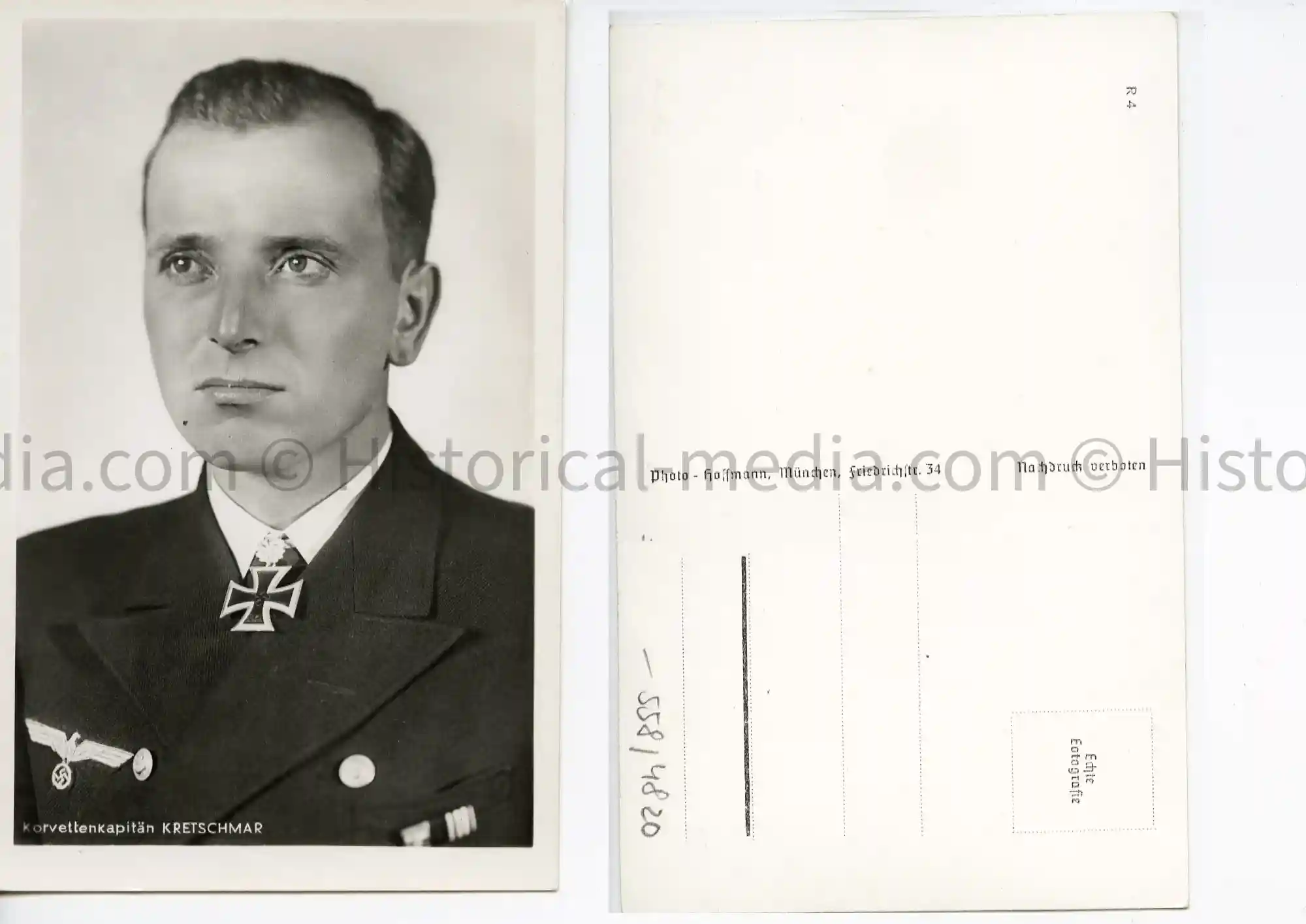 KNIGHTS CROSS WINNER PORTRAIT PHOTO POSTCARD - KRETSCHMAR - 2