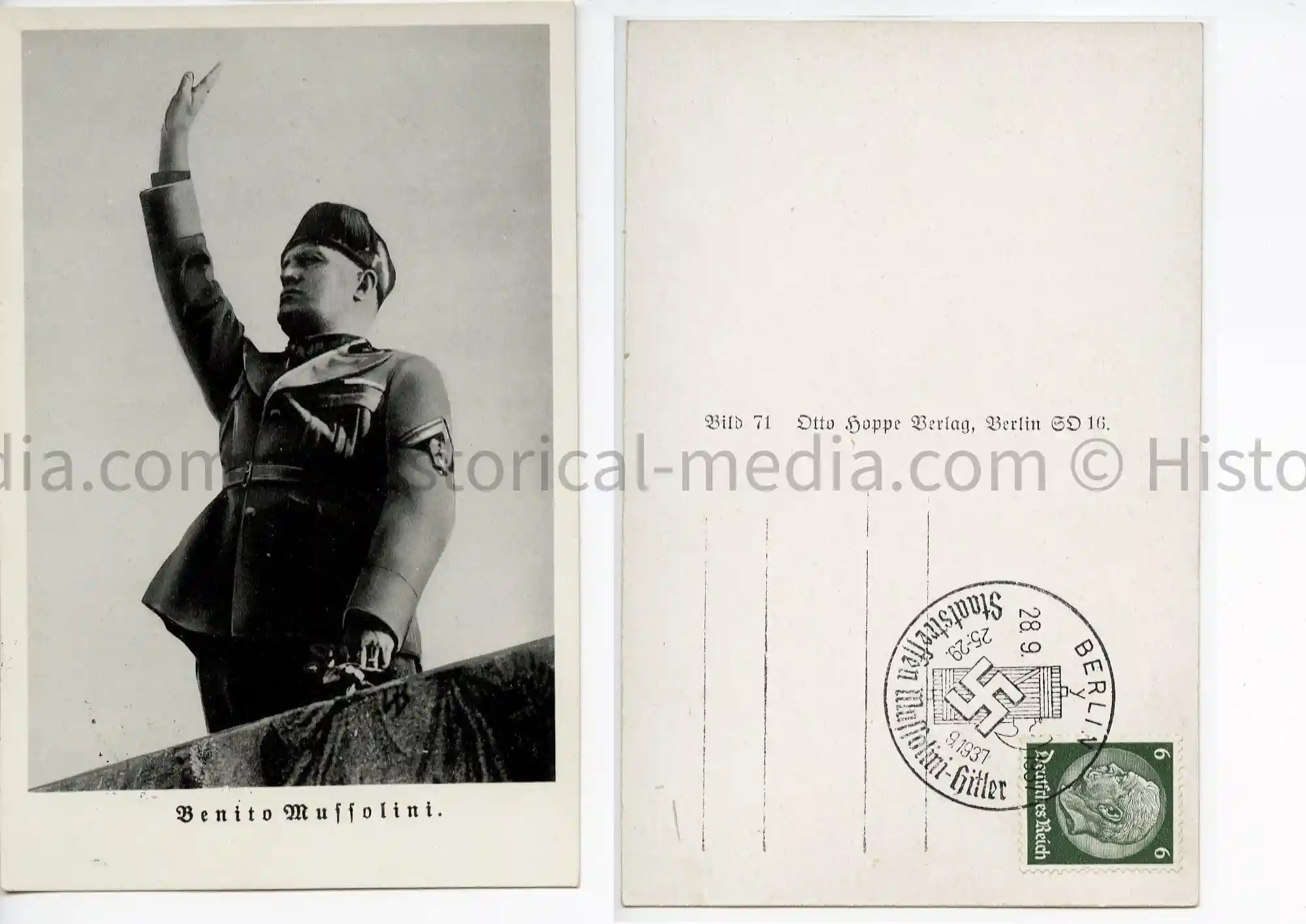 POSTCARD PHOTO - MUSSOLINI