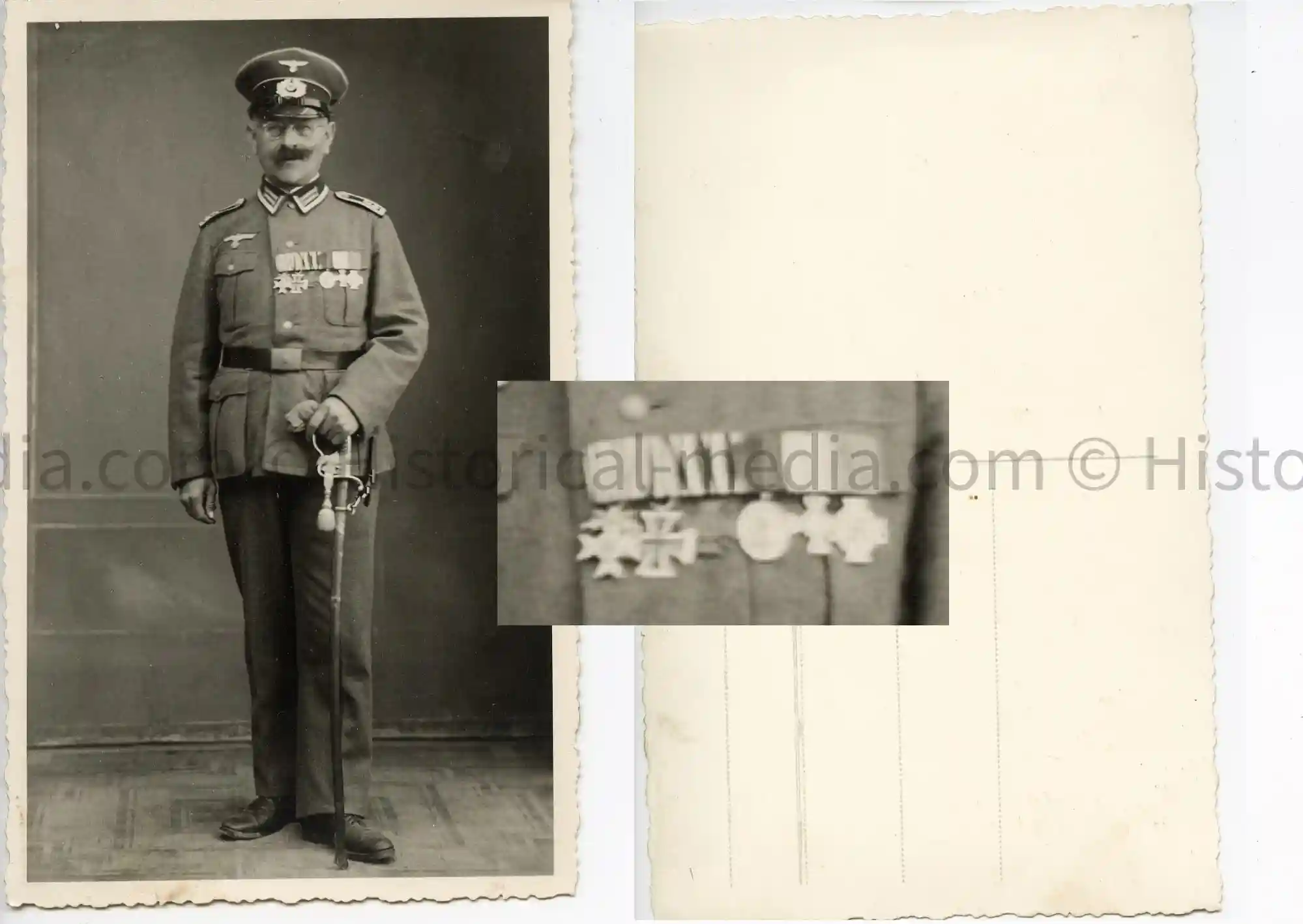 ARMY STUDIO PORTRAIT PHOTO - MEDAL BAR & SWORD
