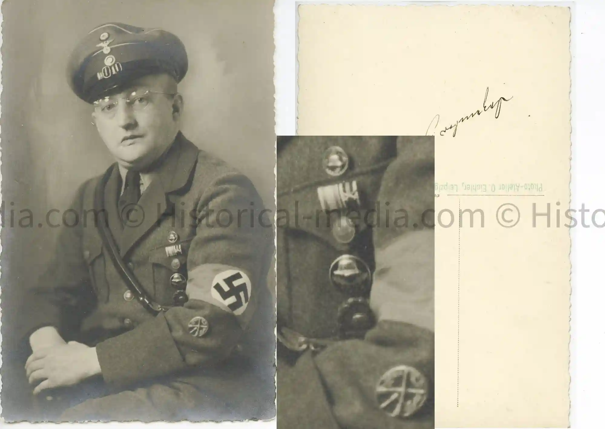 SA STUDIO PORTRAIT PHOTO - STAHLHELM BADGES INCLUDING N.S.D.F.B.-ST. - NICE! SA STUDIO PORTRAIT PHOTO - STAHLHELM BADGES INCLUDING N.S.D.F.B.-ST. - NICE!