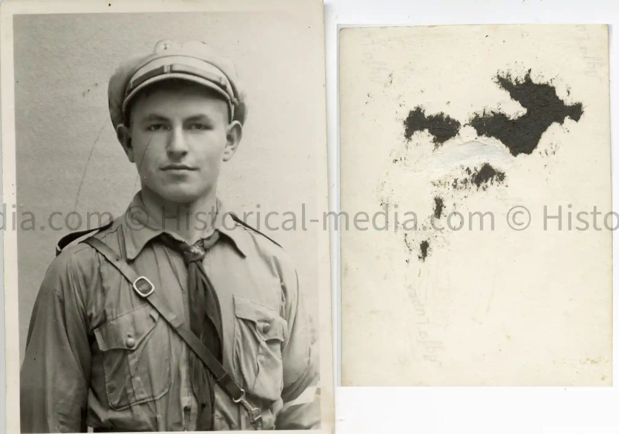 HITLER JUGEND PASS-SIZE PORTRAIT PHOTO HITLER JUGEND PASS-SIZE PORTRAIT PHOTO