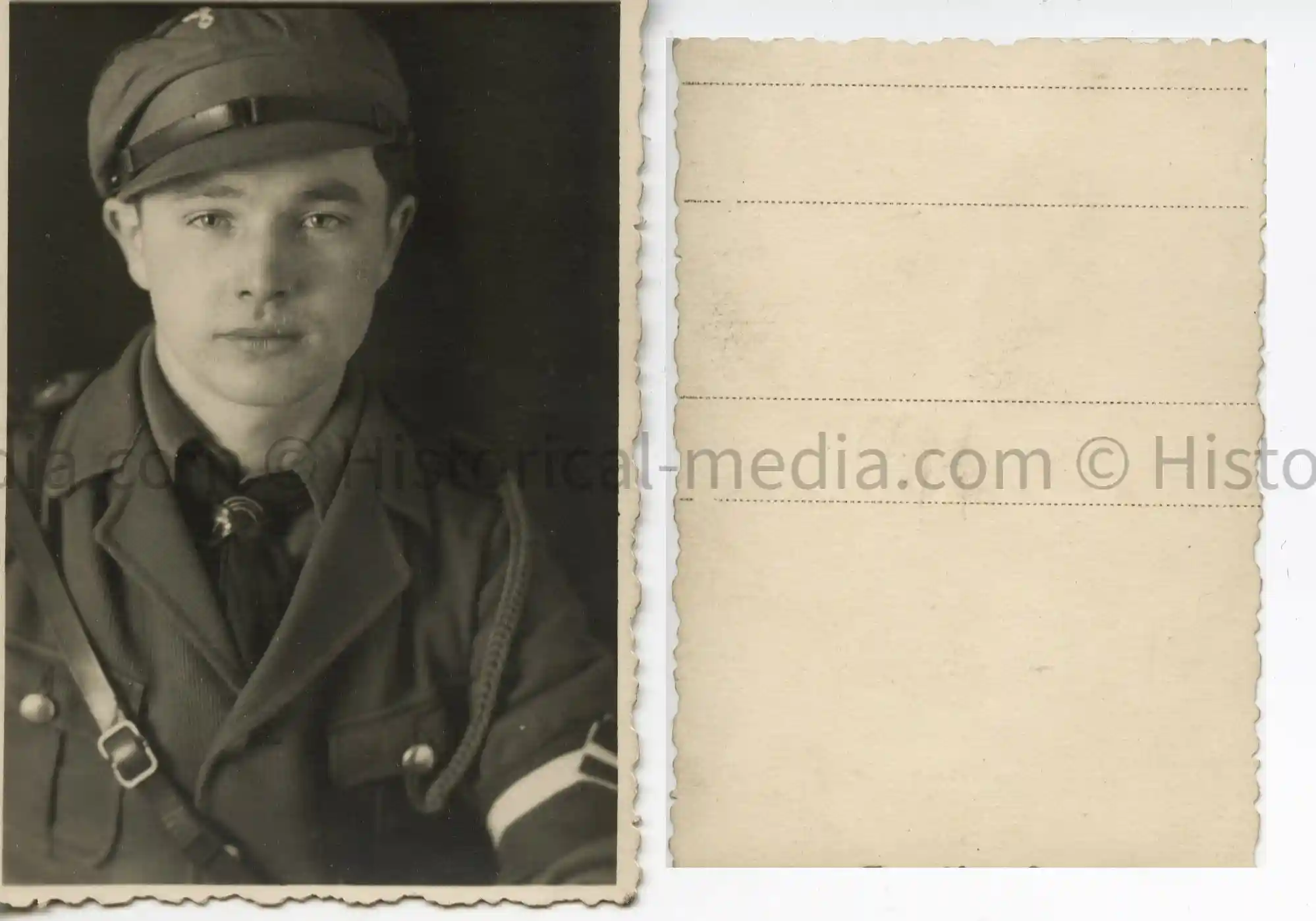 HITLER JUGEND PASS-SIZE PORTRAIT PHOTO HITLER JUGEND PASS-SIZE PORTRAIT PHOTO