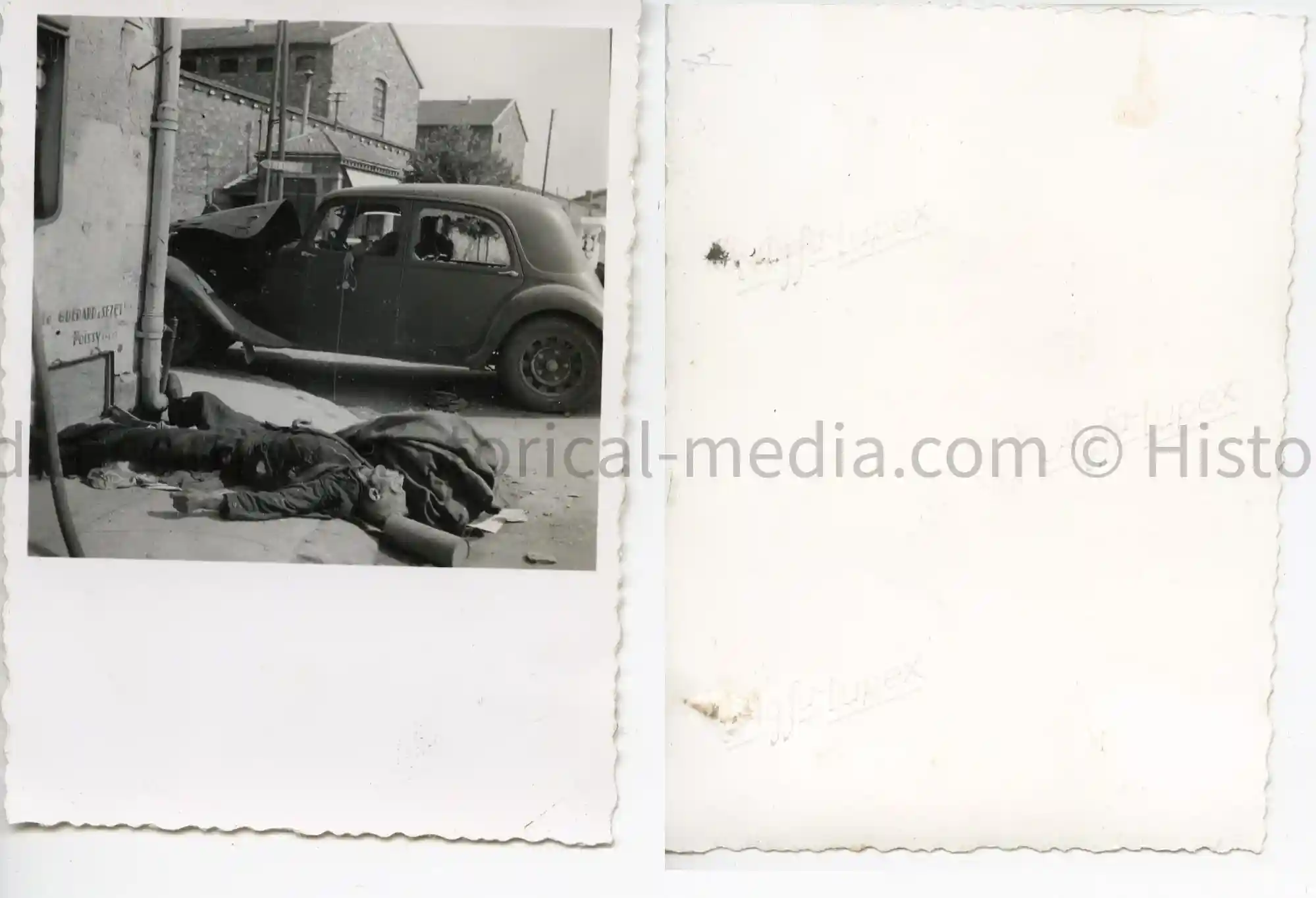 WWII PHOTO OF KILLED CIVILIANS CAUGHT IN CROSSFIRE IN POISSY FRANCE 1940 WWII PHOTO OF KILLED CIVILIANS CAUGHT IN CROSSFIRE IN POISSY FRANCE 1940