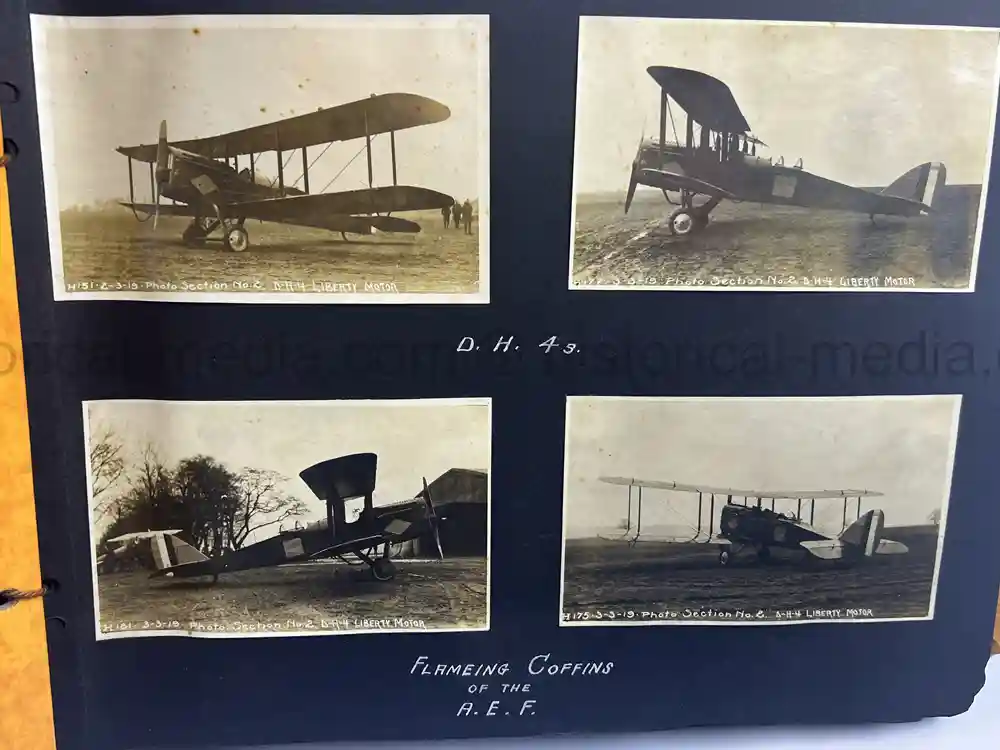 US WWI AVIATION PHOTOGRAPHER ALBUM - FANTASTIC AIRCRAFT IMAGES!