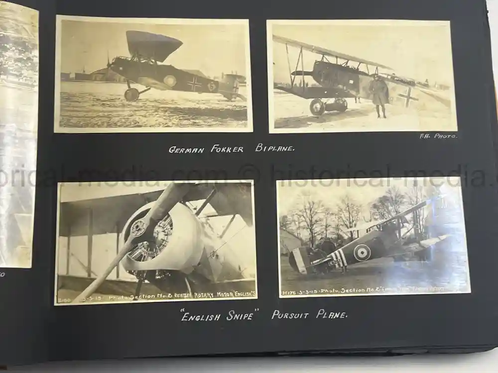 US WWI AVIATION PHOTOGRAPHER ALBUM - FANTASTIC AIRCRAFT IMAGES!