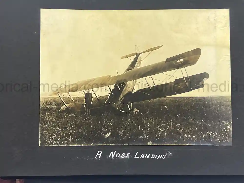 US WWI AVIATION PHOTOGRAPHER PHOTO ALBUM + AIRCRAFT FABRIC