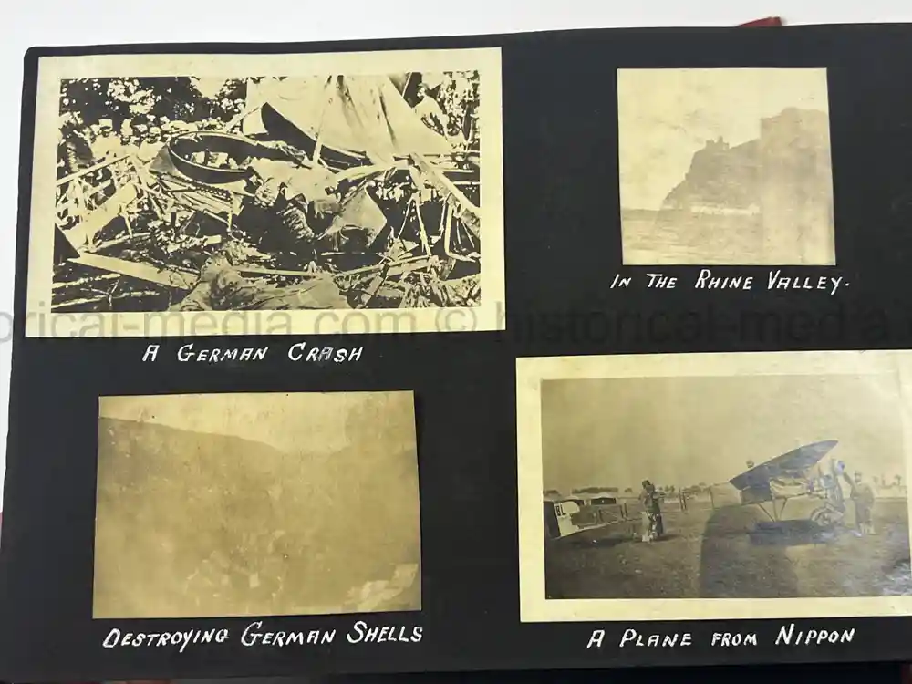 US WWI AVIATION PHOTOGRAPHER PHOTO ALBUM + AIRCRAFT FABRIC