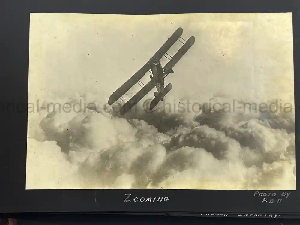 US WWI AVIATION PHOTOGRAPHER PHOTO ALBUM + AIRCRAFT FABRIC