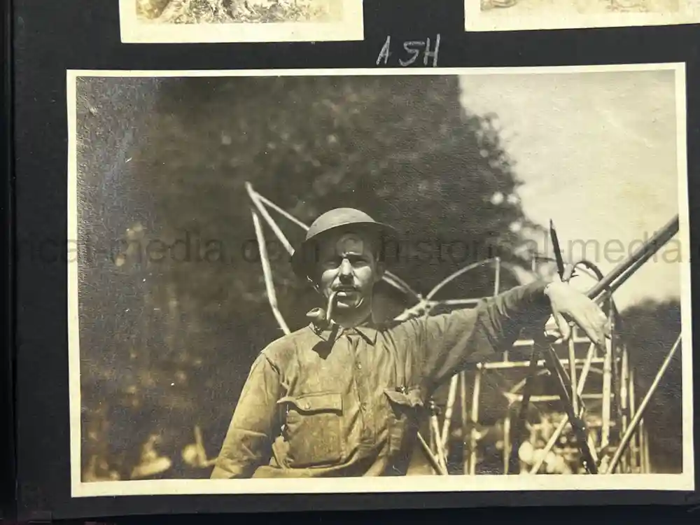 US WWI AVIATION PHOTOGRAPHER PHOTO ALBUM + AIRCRAFT FABRIC